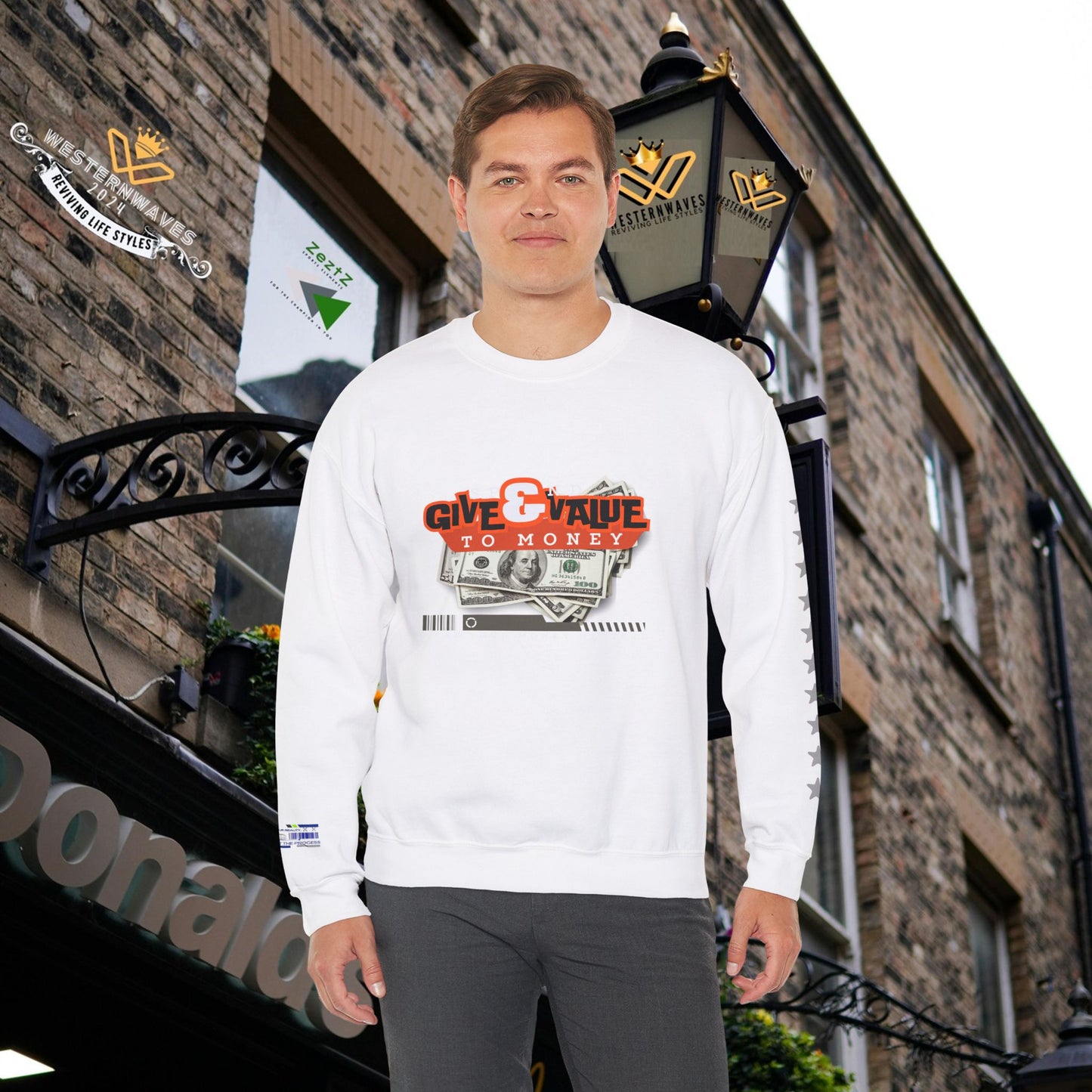 Unisex Heavy Blend™ Crewneck Sweatshirt_ N3+ Series UHBCSS PT2WW035_ Limited Edition Pure Luxury  By WesternWaves: