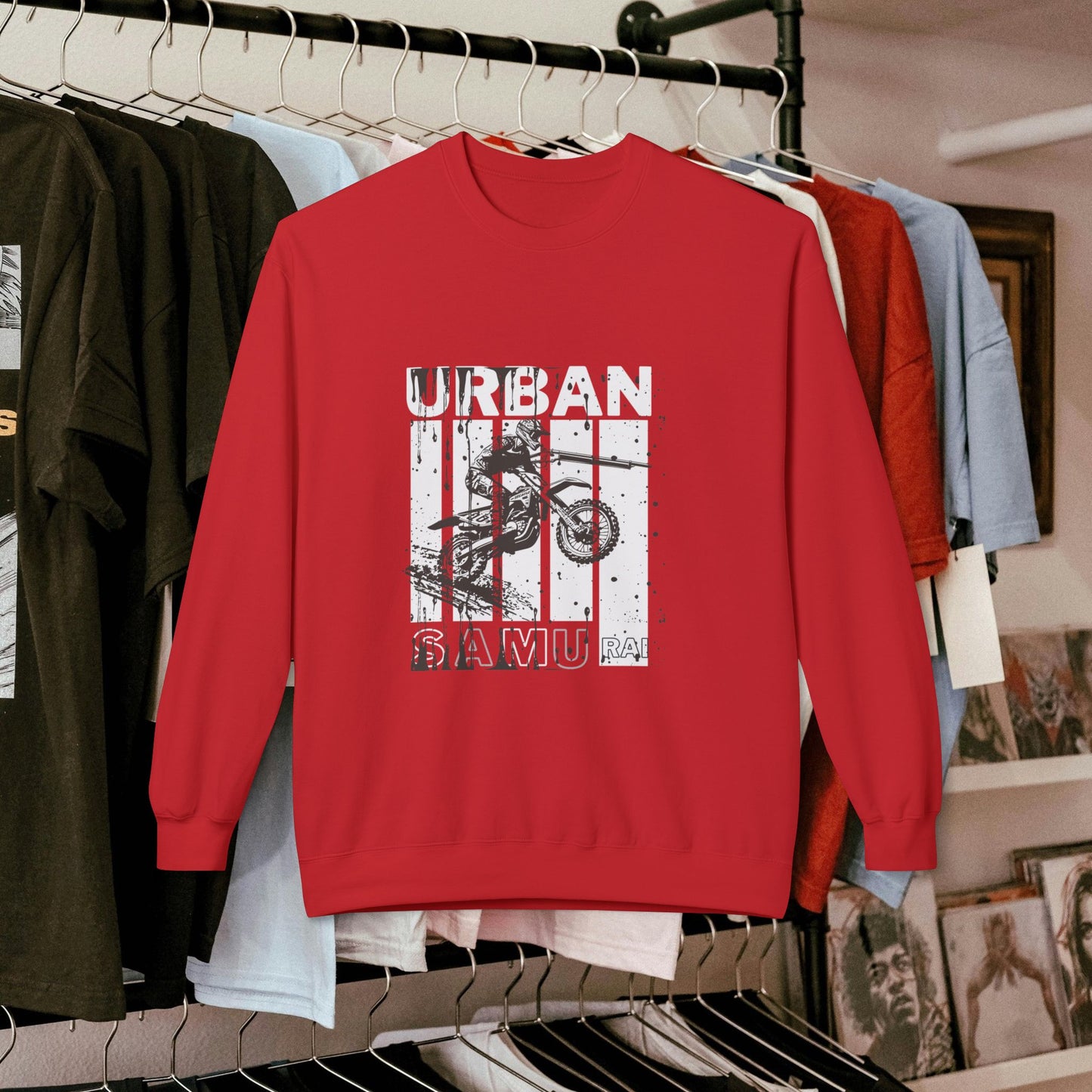 Unisex Midweight Softstyle Fleece Crewneck Sweatshirt_ N2+ Series USMWSSFCNSS PT2WW009_ Limited Edition Stylish Eco-conscious Raw Classic by WesternWaves: