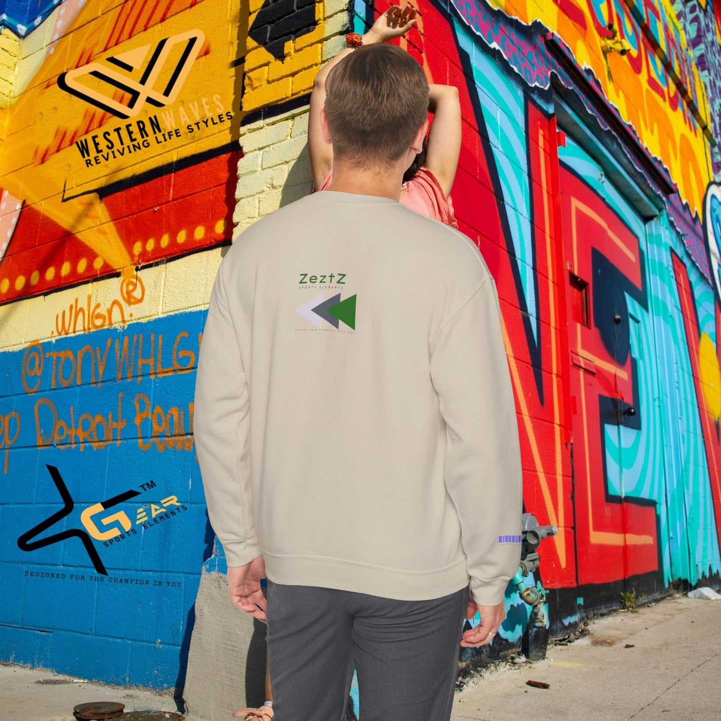 Unisex Heavy Blend™ Crewneck Sweatshirt_ N2 Sports Series SPW UHBCSS PT2WW010_ Limited Edition ‘Zeztz’ Brand Sports Elements by WesternWaves: