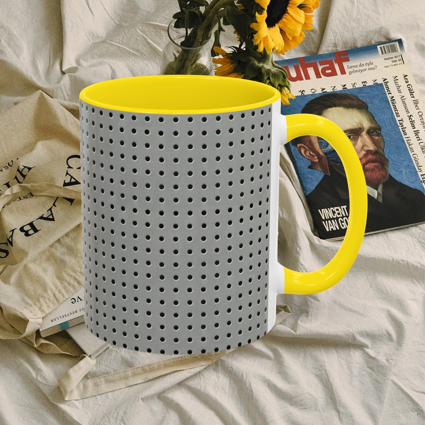 Two Tone Accent Coffee Mug 11oz_  N7+ Series ACMUG11OZ PT2WW001_ Limited Edition Stylish Perforated Design by WesternWaves: