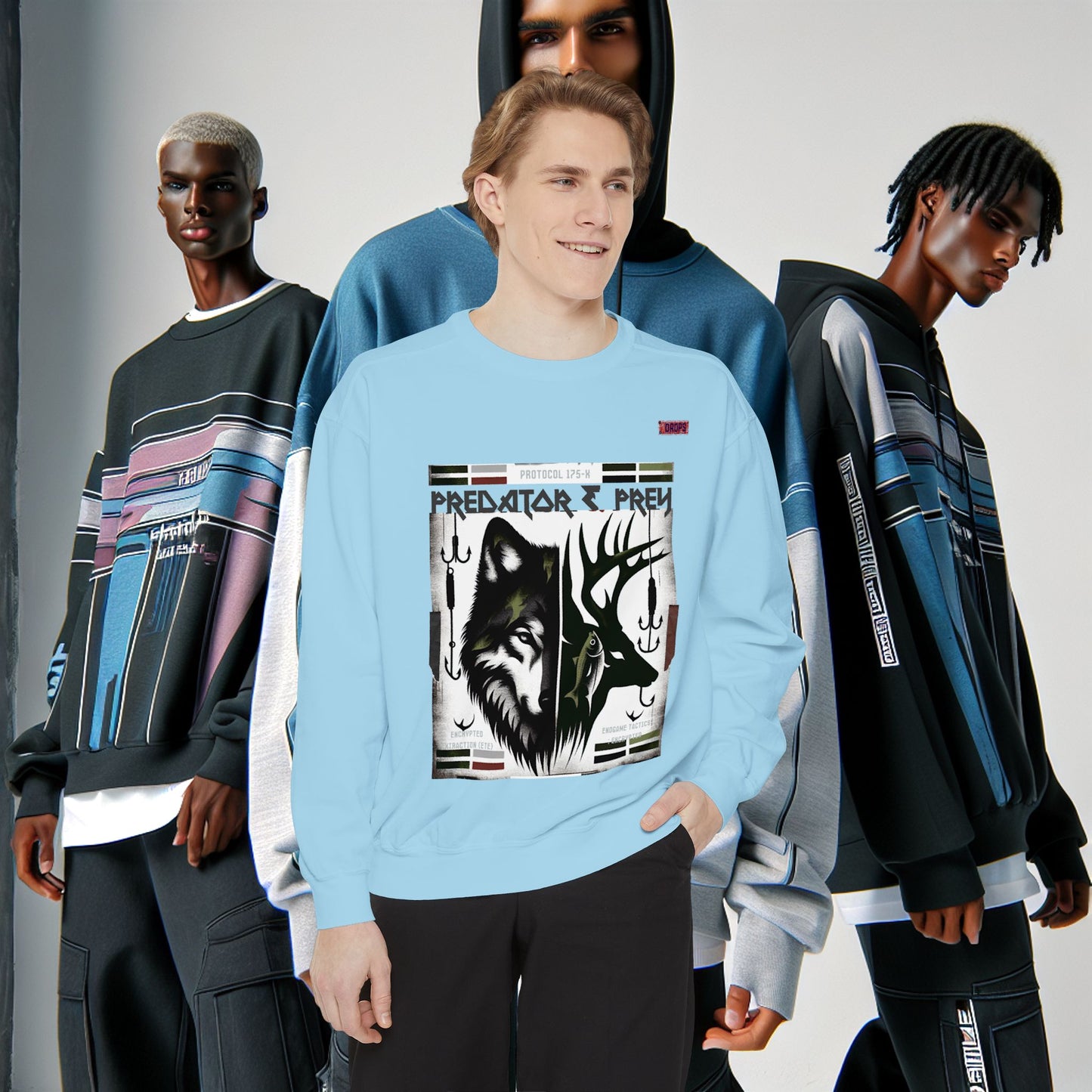 Predator & Prey Sweatshirt_ 03 Sep 2025_ Cozy Unisex Pullover, Nature Lover Apparel, Gifts for Wildlife Enthusiasts, Fall Fashion Layer