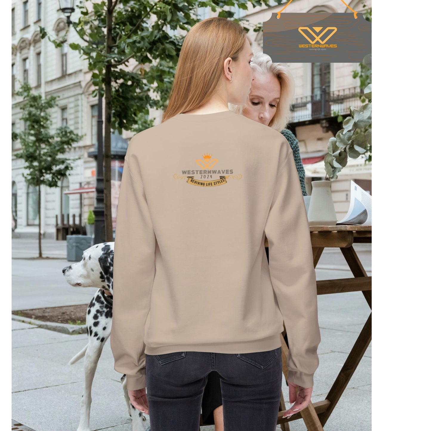 Unisex Midweight Softstyle Fleece Crewneck Sweatshirt_ N2 Series SPW USMWSSFCNSS PT2WW003_ Limited Edition Stylish Eco-conscious Raw Classic by WesternWaves: