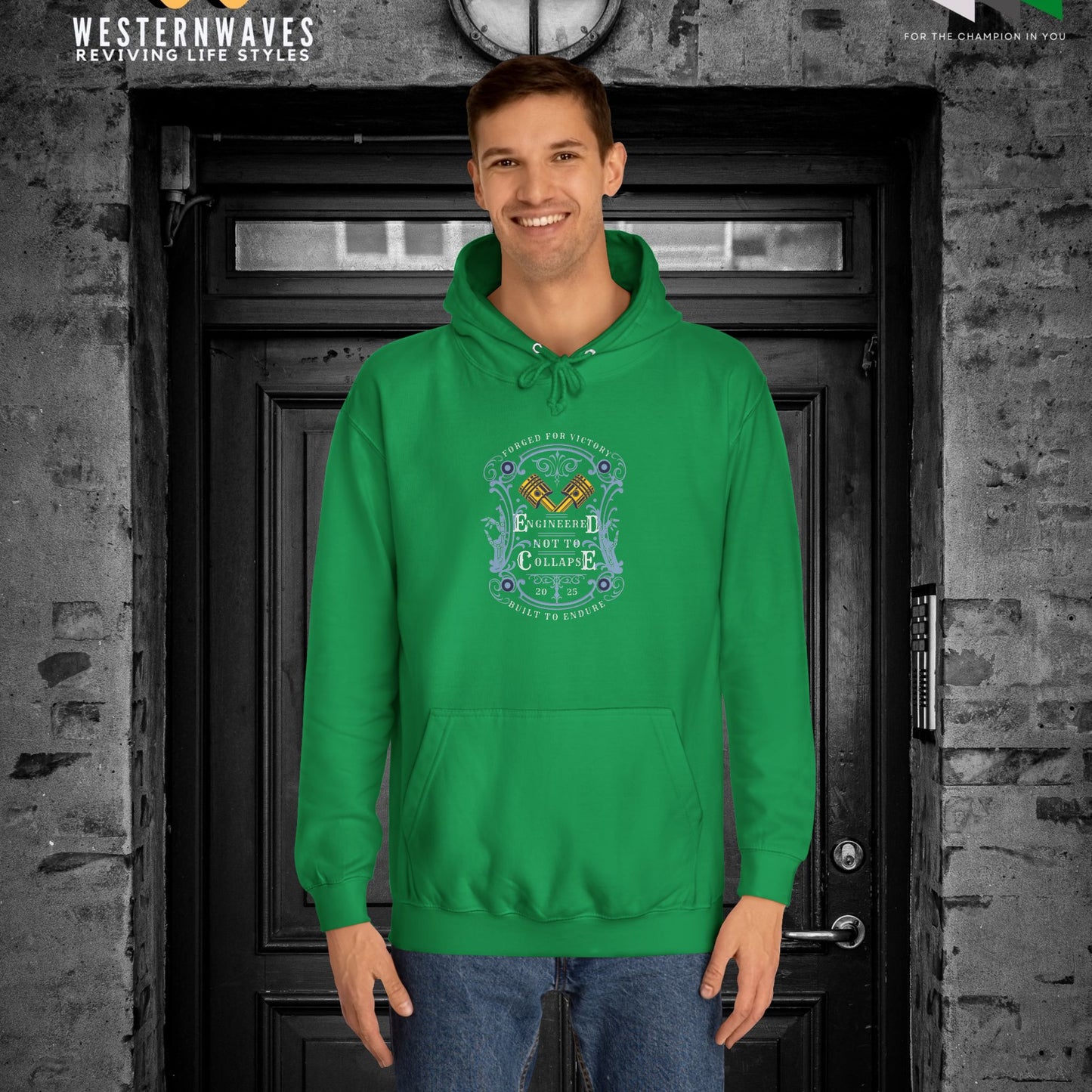 Unisex College Hoodie_  N2 Series SPW USCH PT2WW004_ Limited Edition Timeless Unisex Design by WesternWaves: