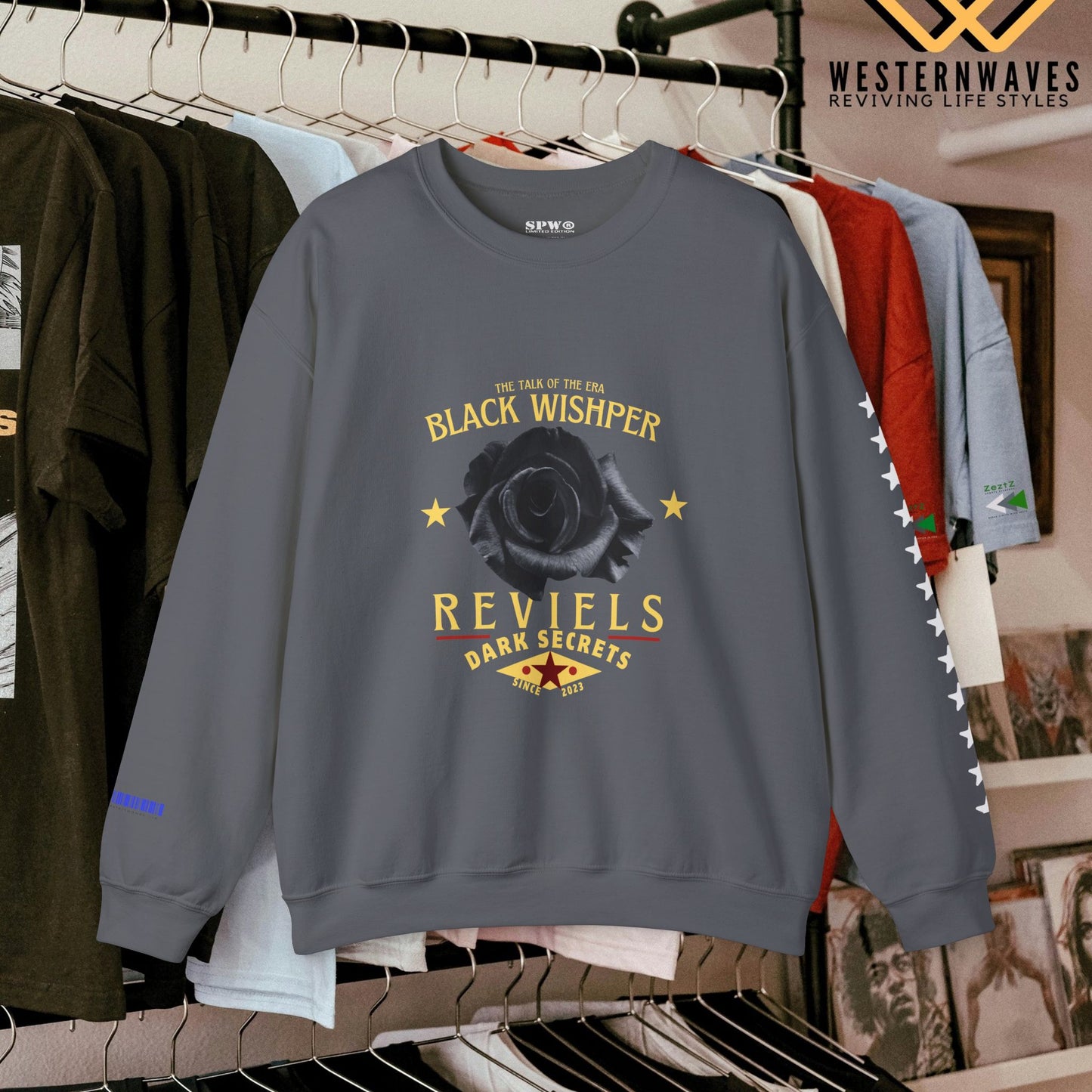 Unisex Heavy Blend™ Crewneck Sweatshirt_ N3 Series UHBCSS PT2WV011_ Limited Edition Pure Luxuryby WesternWaves: