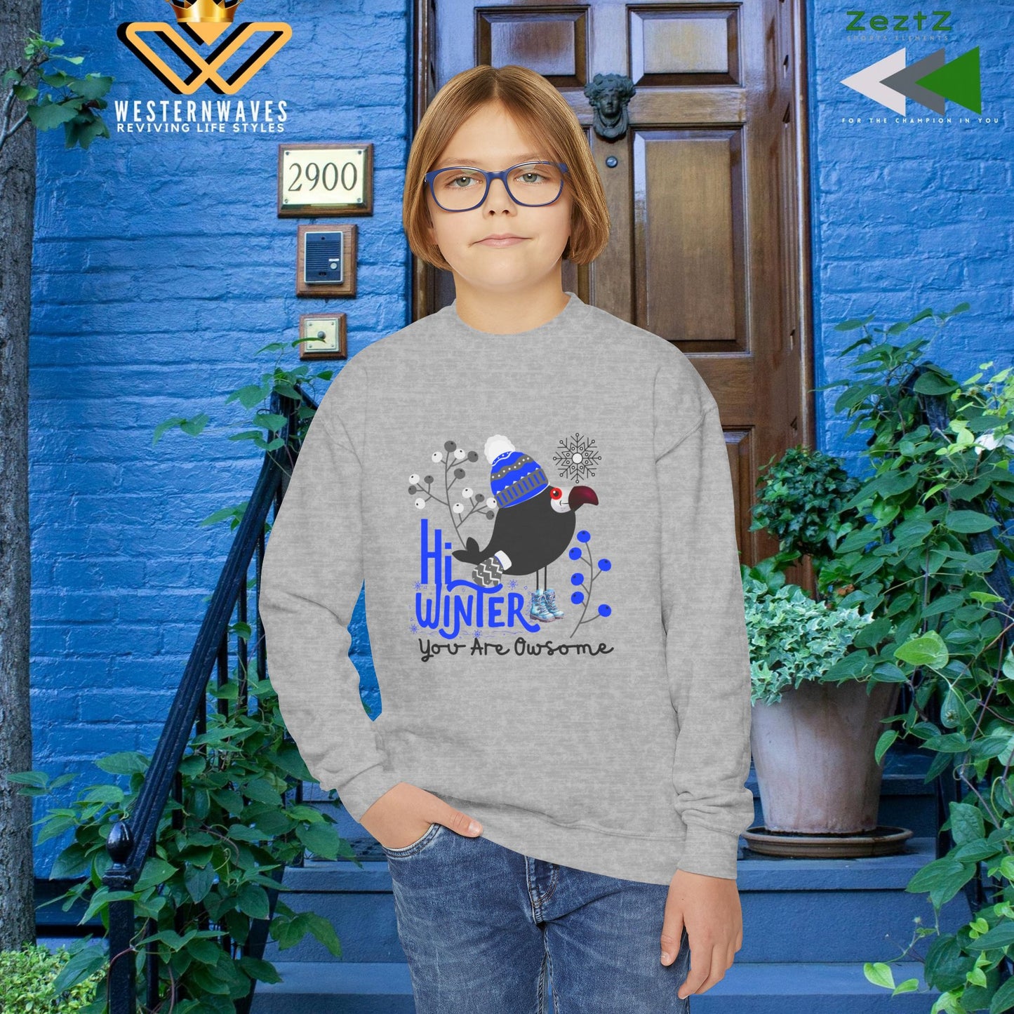 Youth Crewneck Sweatshirt_ N2 Series YCNSS PT2WW002_  Limited Edition Perfect Companion for the School, Sports  & Casual hangouts by WesternWaves: