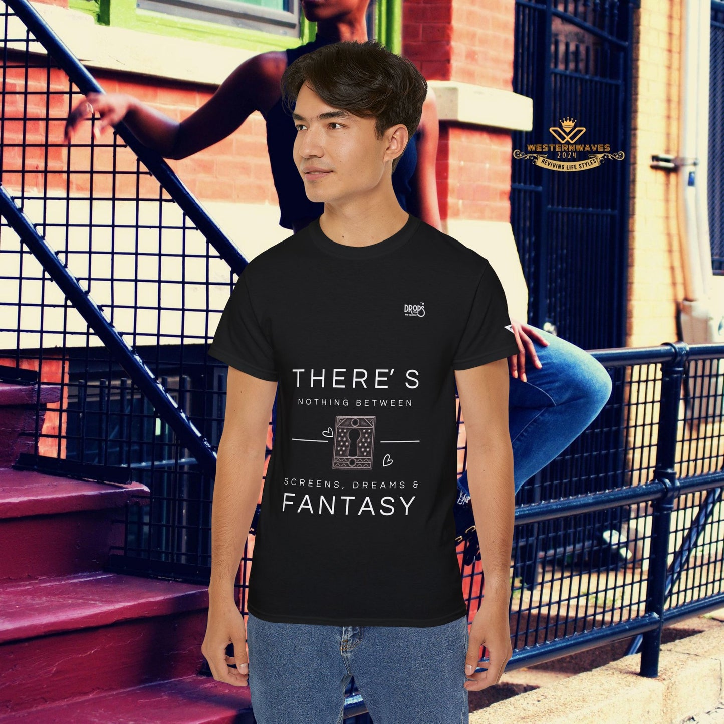 Unisex Ultra Cotton Tee - "There's Nothing Between Screens, Dreams & Fantasy" T-Shirt - Perfect for Dreamers and Creatives_ 07 May 2025_ 001