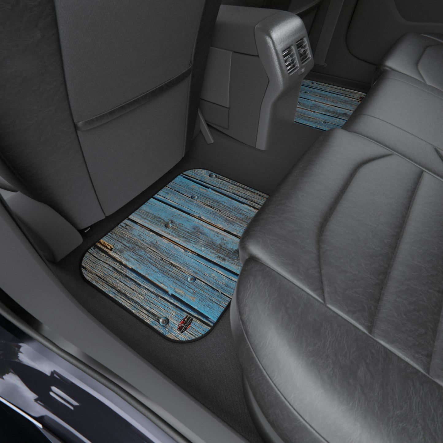 Car Floor Mats Set of 4- Rustic Wood Effect_ Series N8+ CMSO4RWE PT2WW004_ Limited Edition Stylish Floor Liners by WesternWaves: