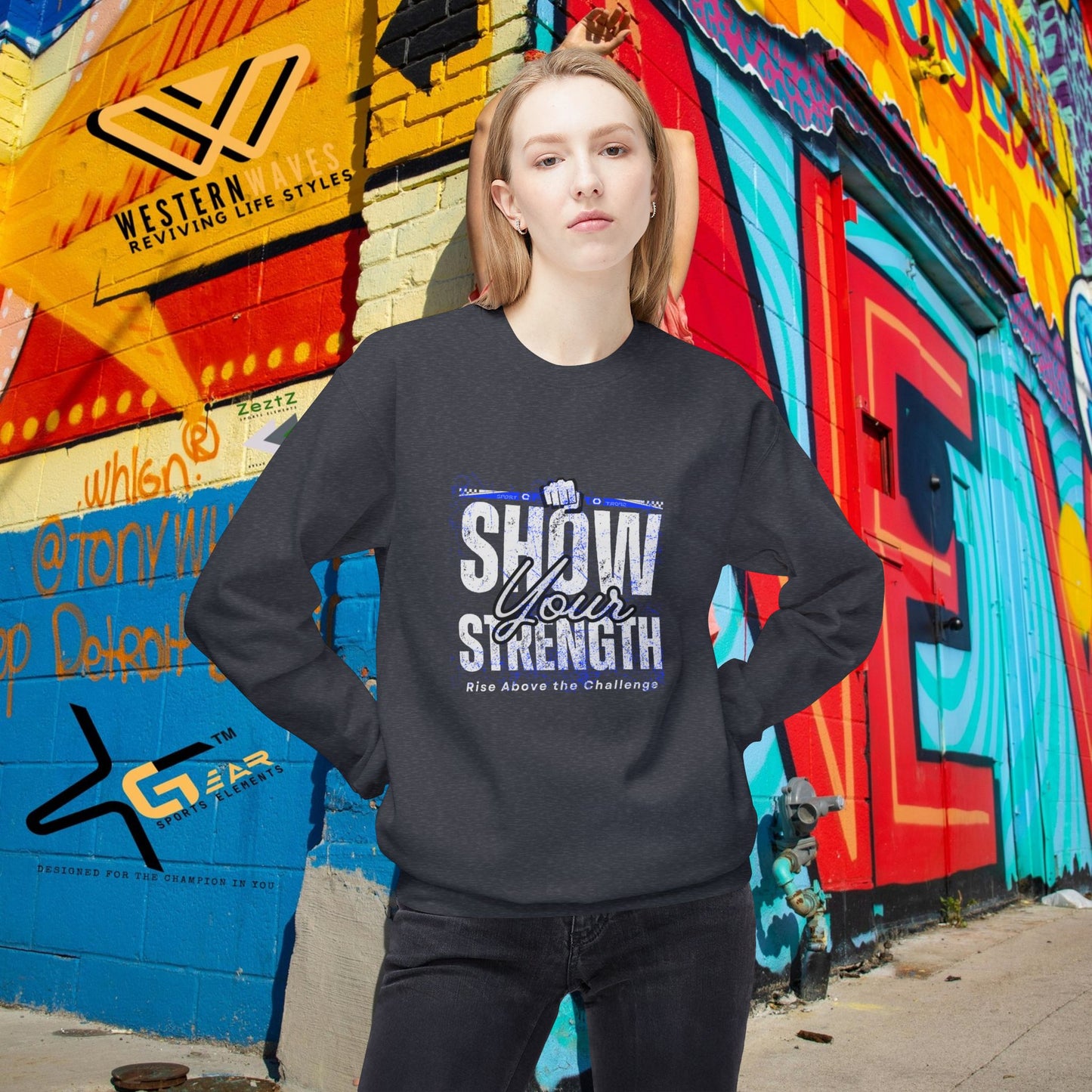 Unisex Midweight Softstyle Fleece Crewneck Sweatshirt_ N2+ Series USMWSSFCNSS PT2WW010_ Limited Edition Stylish Eco-conscious Raw Classic by WesternWaves: