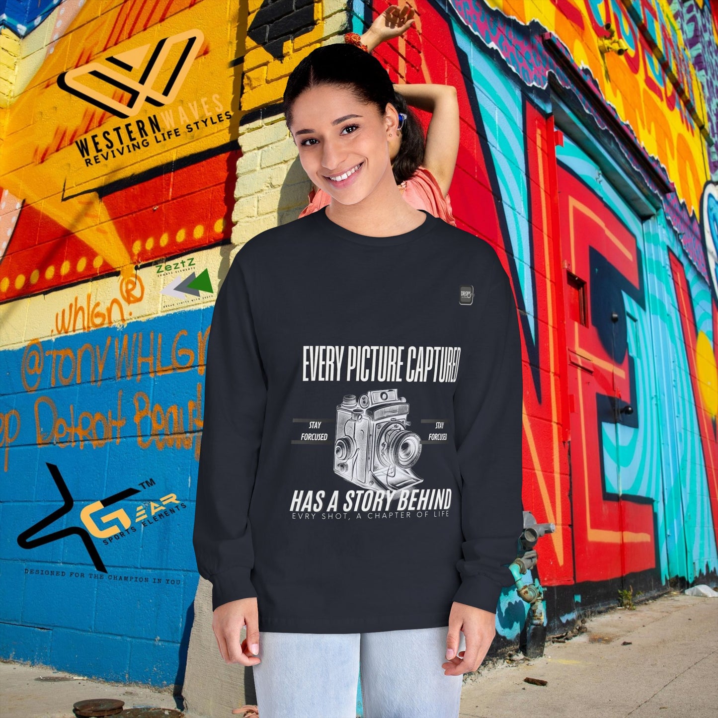 Unisex Classic Long Sleeve T-Shirt_ N2 Series CLSTS PT2WW002_ Limited Edition 100% US Cotton product by WesternWaves: