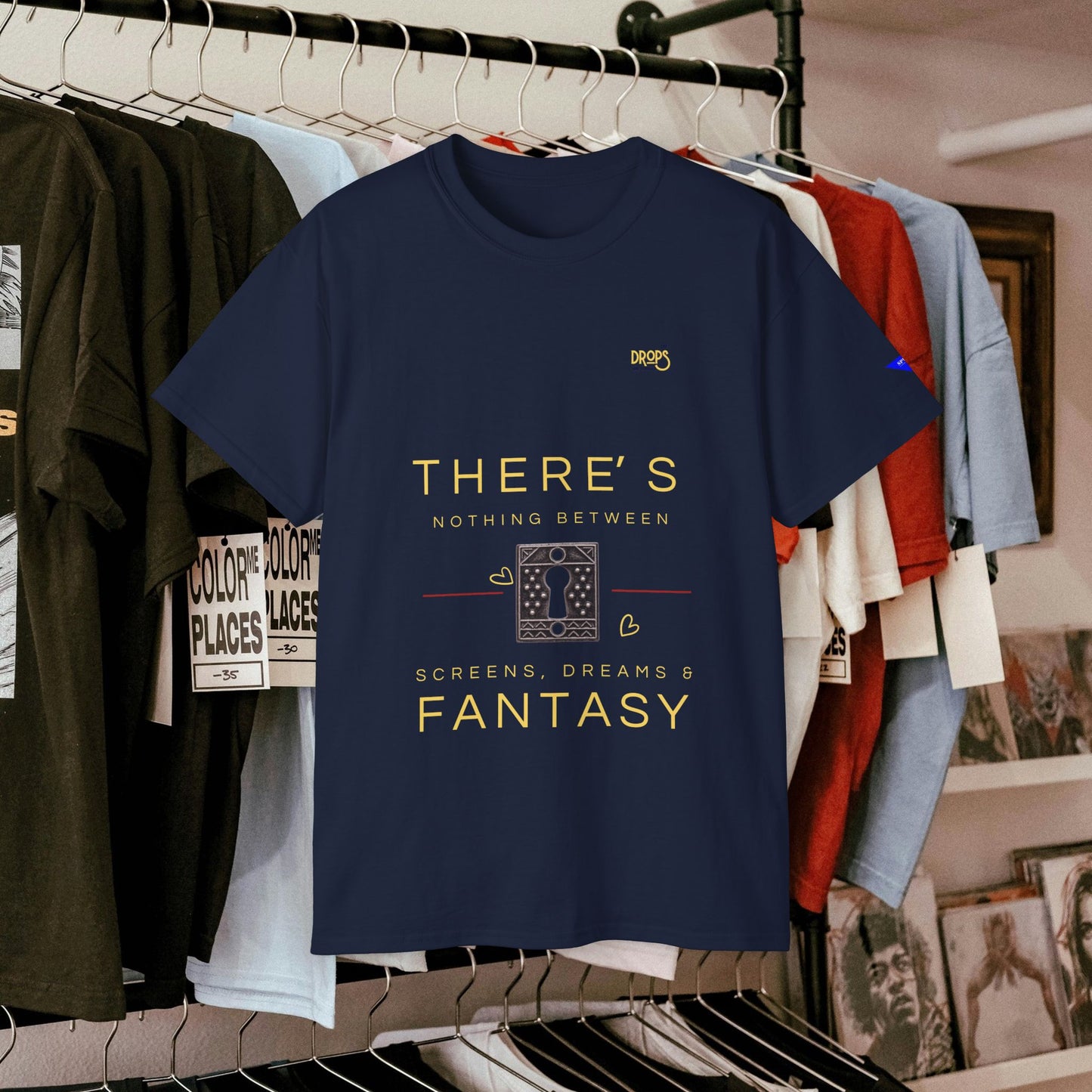 Unisex Ultra Cotton Tee - "There's Nothing Between Screens, Dreams & Fantasy" T-Shirt - Perfect for Dreamers and Creatives_ 07 May 2025_ 001