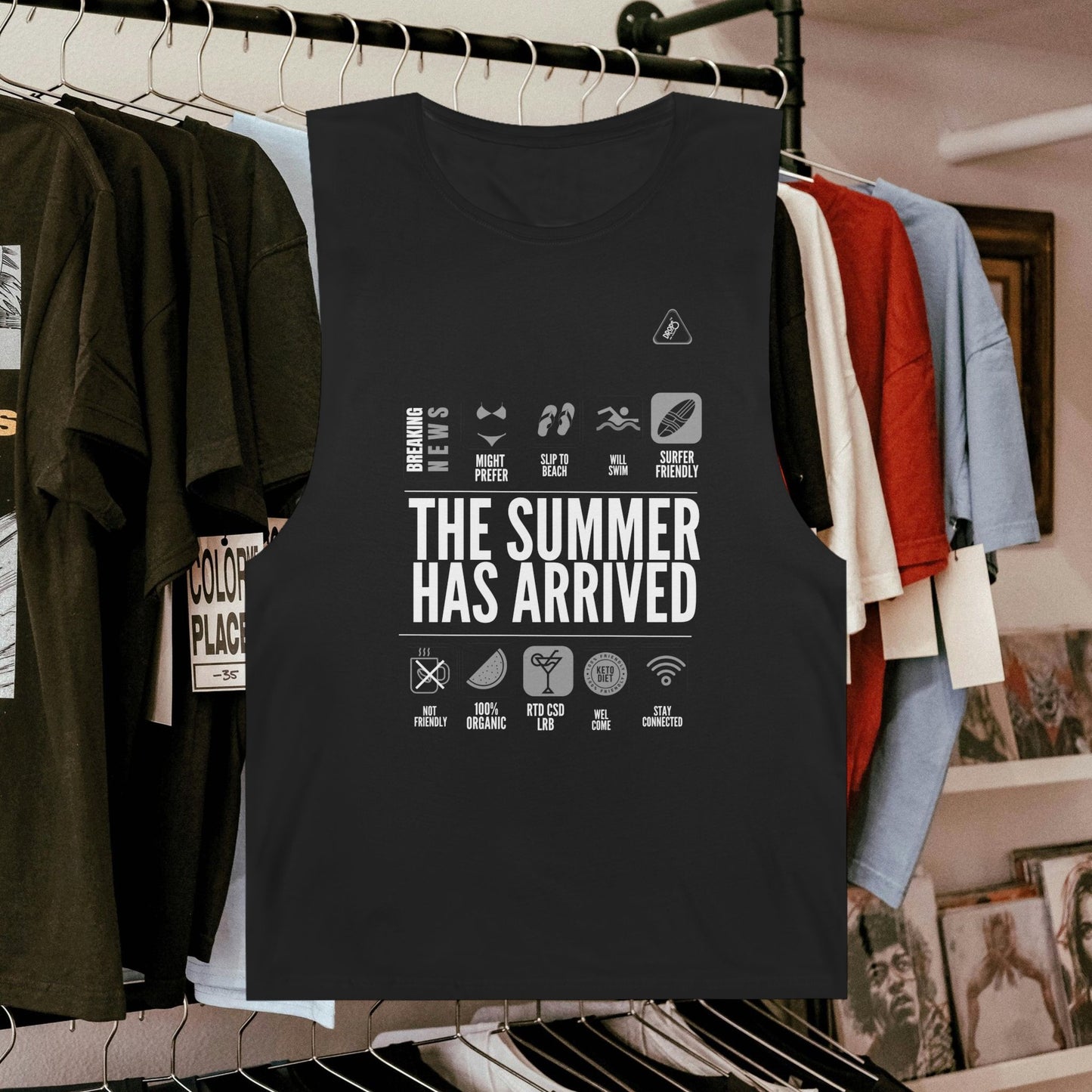 Unisex Summer Vibes Tank Top - 'The Summer Has Arrived' – Organic Cotton_ 09 May 2025_ 001