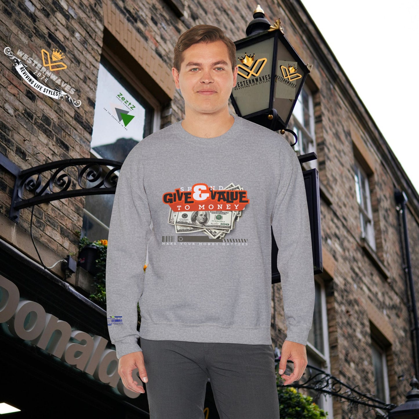 Unisex Heavy Blend™ Crewneck Sweatshirt_ N3+ Series UHBCSS PT2WW035_ Limited Edition Pure Luxury  By WesternWaves: