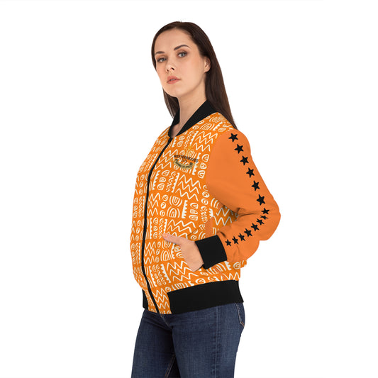 Women's Bomber Jacket (AOP)_ N2 Series WBJAOP PT2WW002_ Fierce Feminine Flair Jacket by WesternWaves