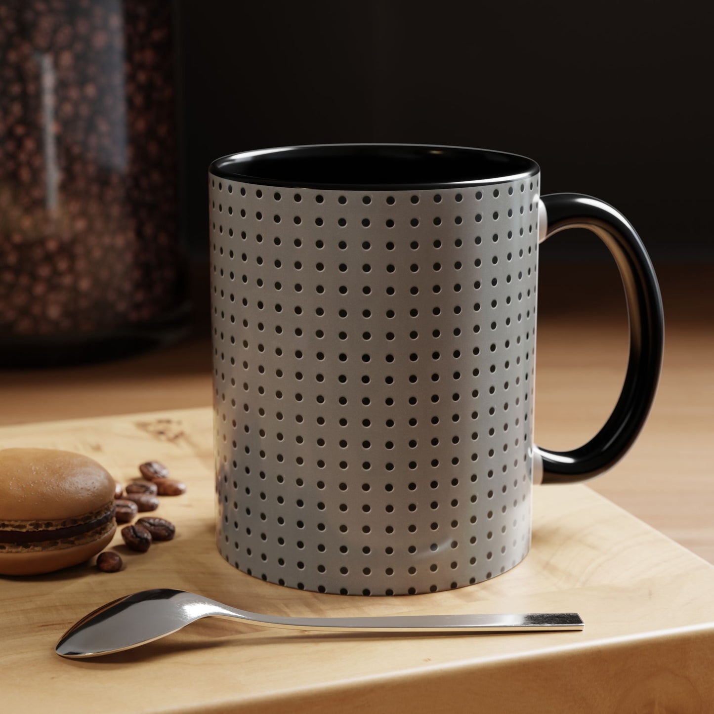 Two Tone Accent Coffee Mug 11oz_  N7+ Series ACMUG11OZ PT2WW001_ Limited Edition Stylish Perforated Design by WesternWaves: