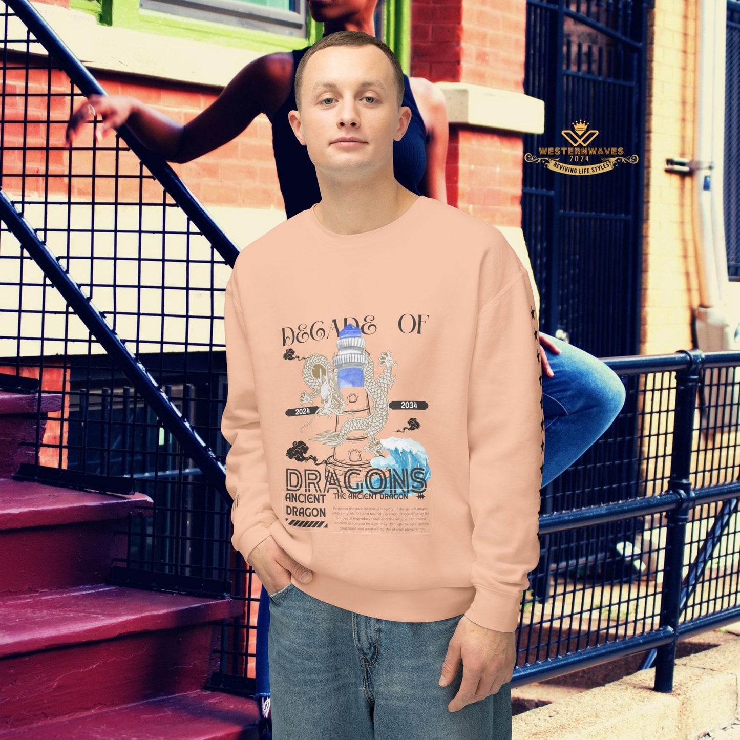 Unisex Lightweight Crewneck Sweatshirt_ N2 Series SPW ULWCSS PT2WW013_Limited Edition Conscious Fashion Collaboration by WesternWaves: