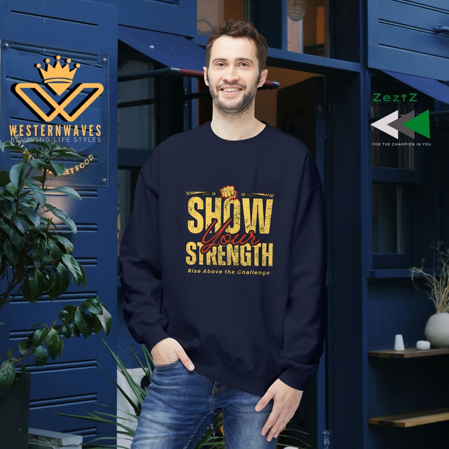 Unisex Midweight Softstyle Fleece Crewneck Sweatshirt_ N2+ Series USMWSSFCNSS PT2WW010_ Limited Edition Stylish Eco-conscious Raw Classic by WesternWaves: