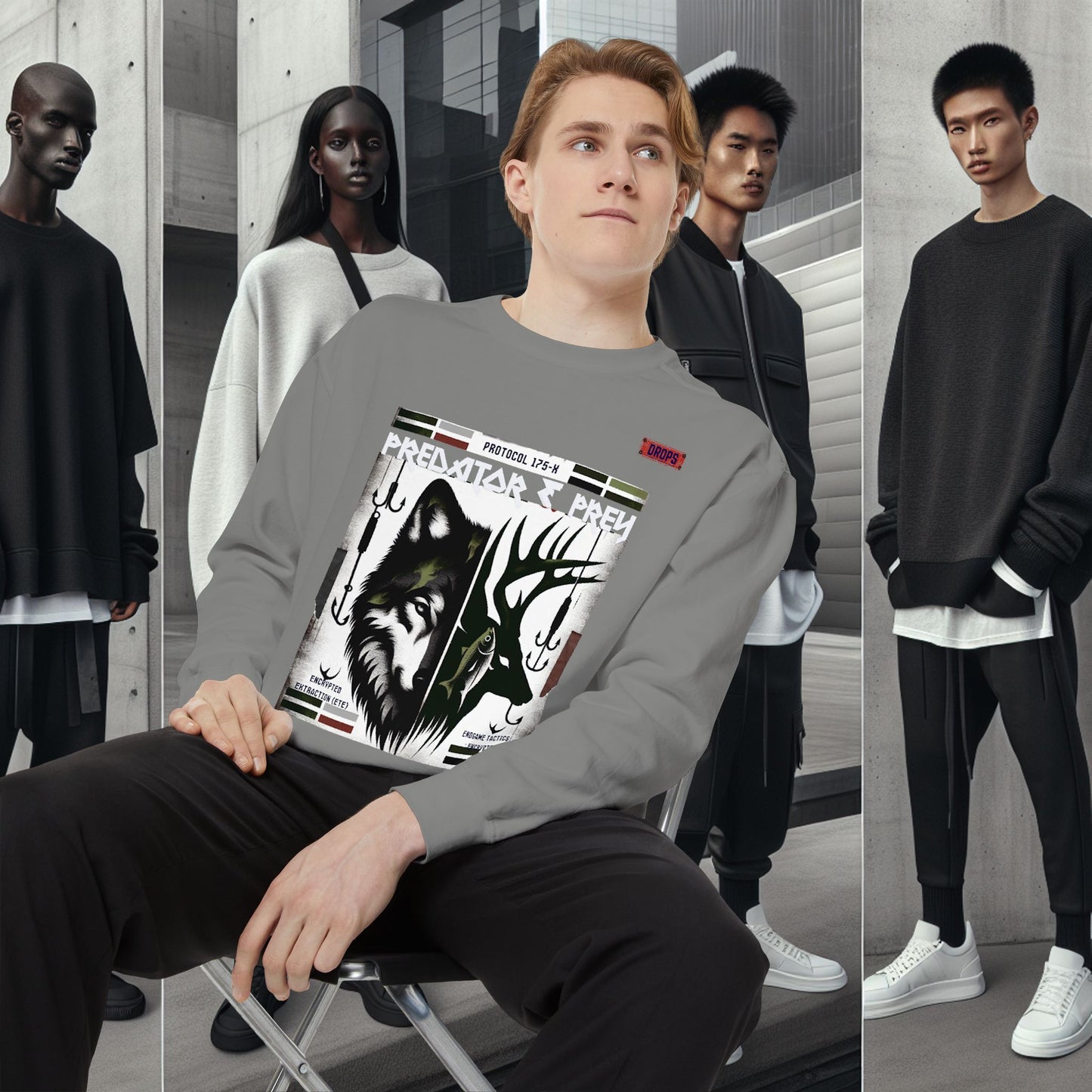 Predator & Prey Sweatshirt_ 03 Sep 2025_ Cozy Unisex Pullover, Nature Lover Apparel, Gifts for Wildlife Enthusiasts, Fall Fashion Layer