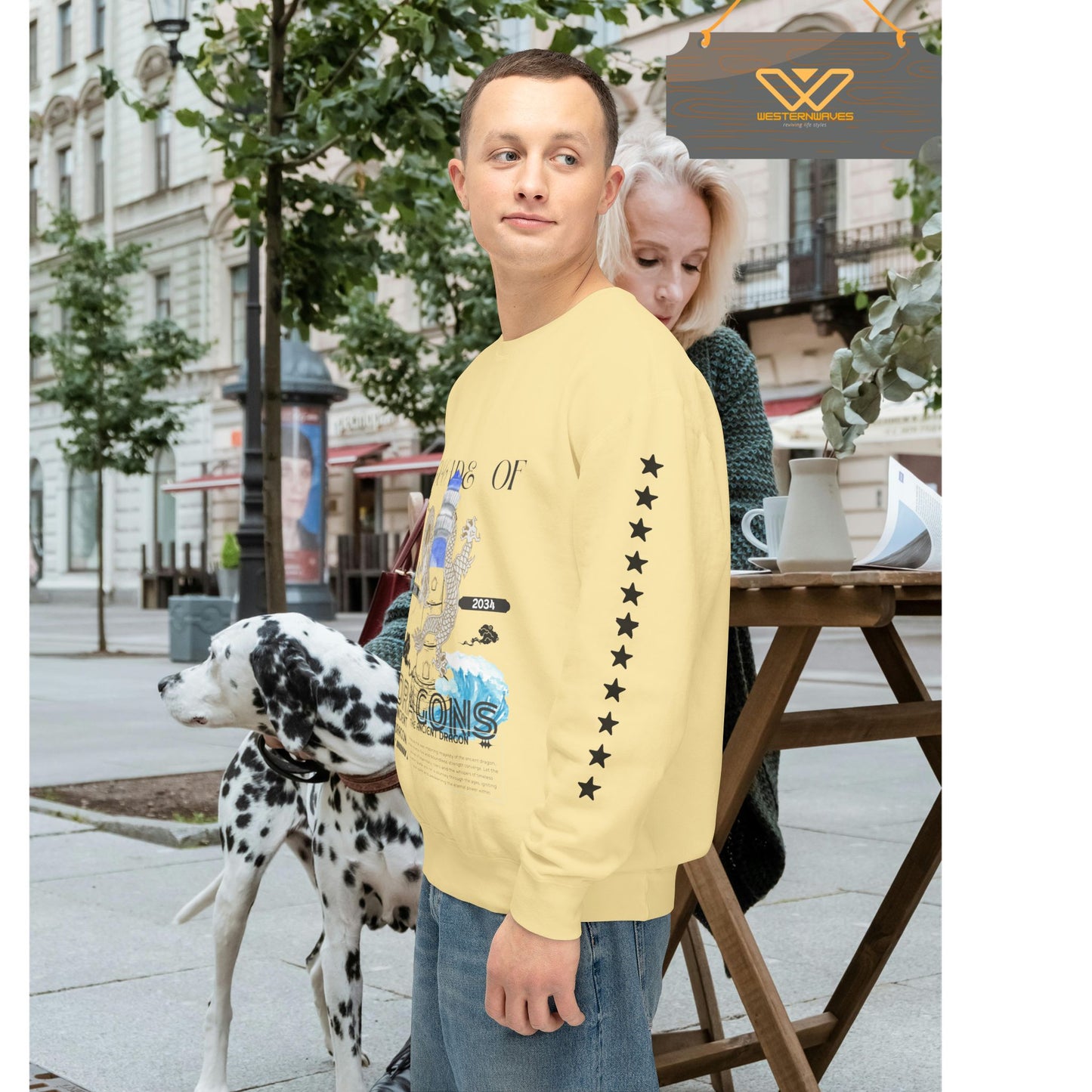 Unisex Lightweight Crewneck Sweatshirt_ N2 Series SPW ULWCSS PT2WW013_Limited Edition Conscious Fashion Collaboration by WesternWaves: