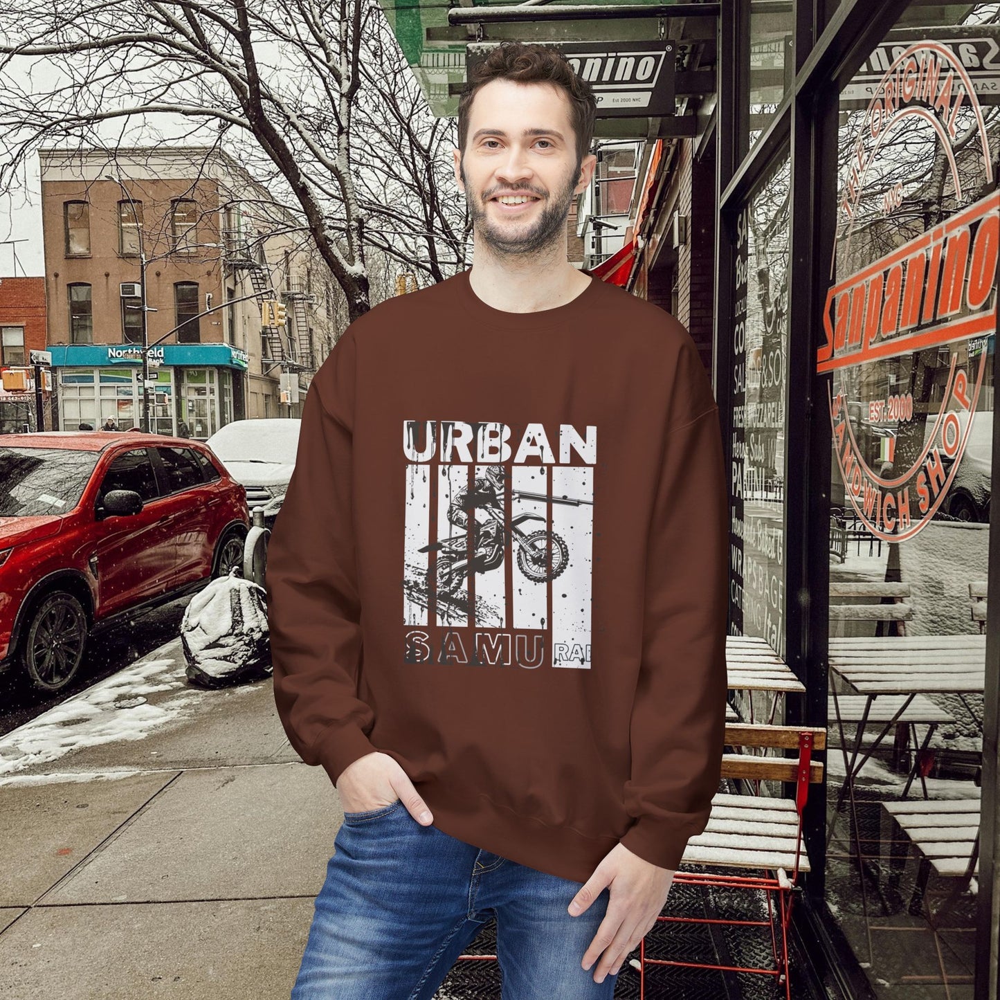 Unisex Midweight Softstyle Fleece Crewneck Sweatshirt_ N2+ Series USMWSSFCNSS PT2WW009_ Limited Edition Stylish Eco-conscious Raw Classic by WesternWaves: