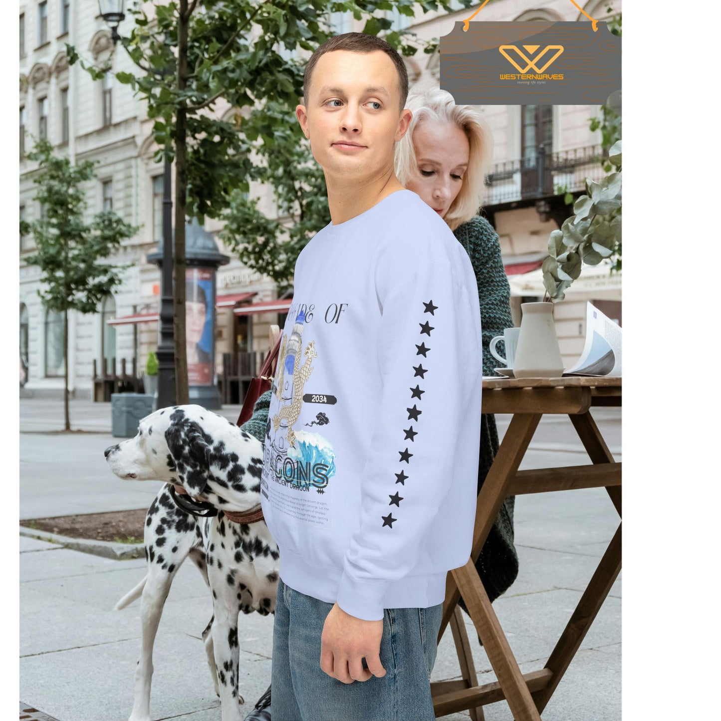 Unisex Lightweight Crewneck Sweatshirt_ N2 Series SPW ULWCSS PT2WW013_Limited Edition Conscious Fashion Collaboration by WesternWaves: