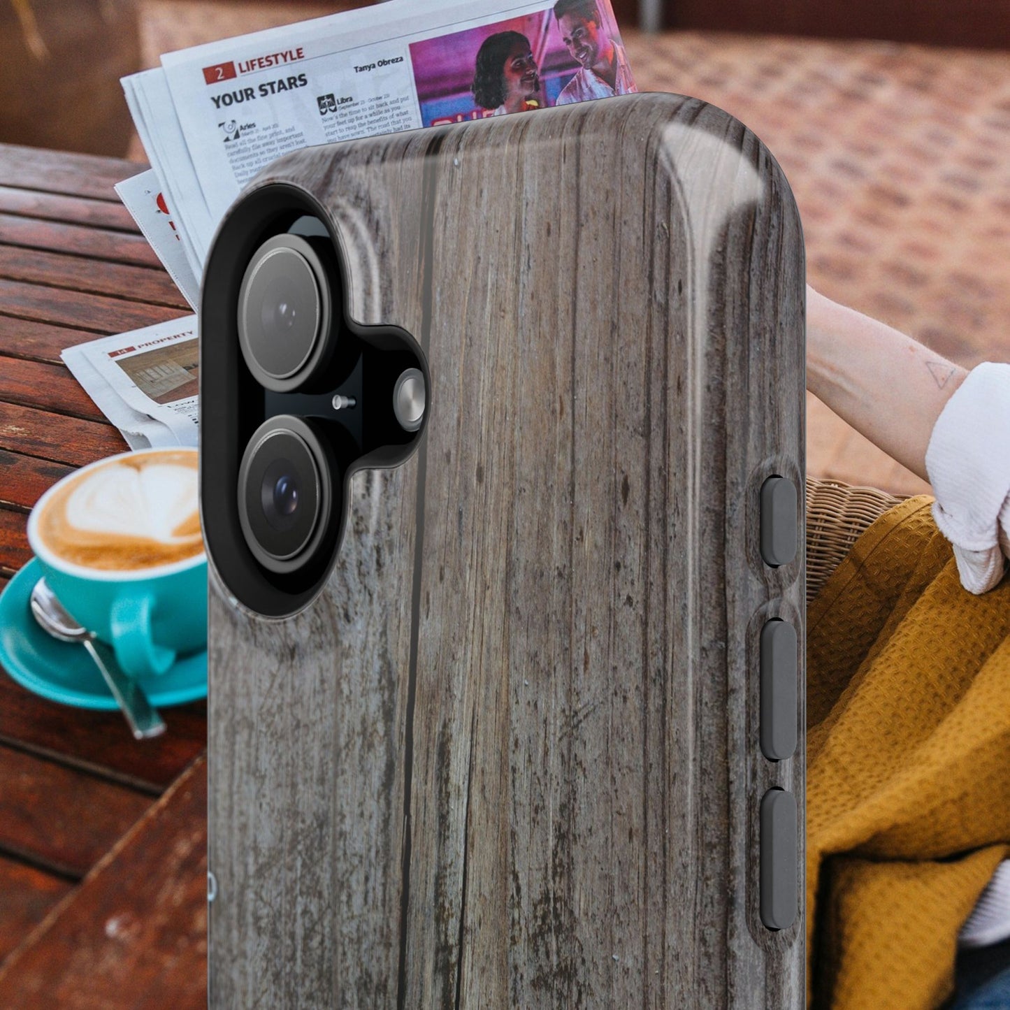 Impact-Resistant Tough Cases_ iPhone Case_ Series N8+ TCPCASE PT2WW006_ Limited Edition  Wooden Grain Phone Case for iPhones by WesternWaves: