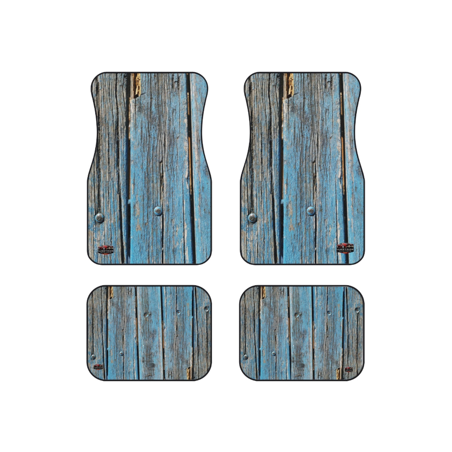 Car Floor Mats Set of 4- Rustic Wood Effect_ Series N8+ CMSO4RWE PT2WW004_ Limited Edition Stylish Floor Liners by WesternWaves: