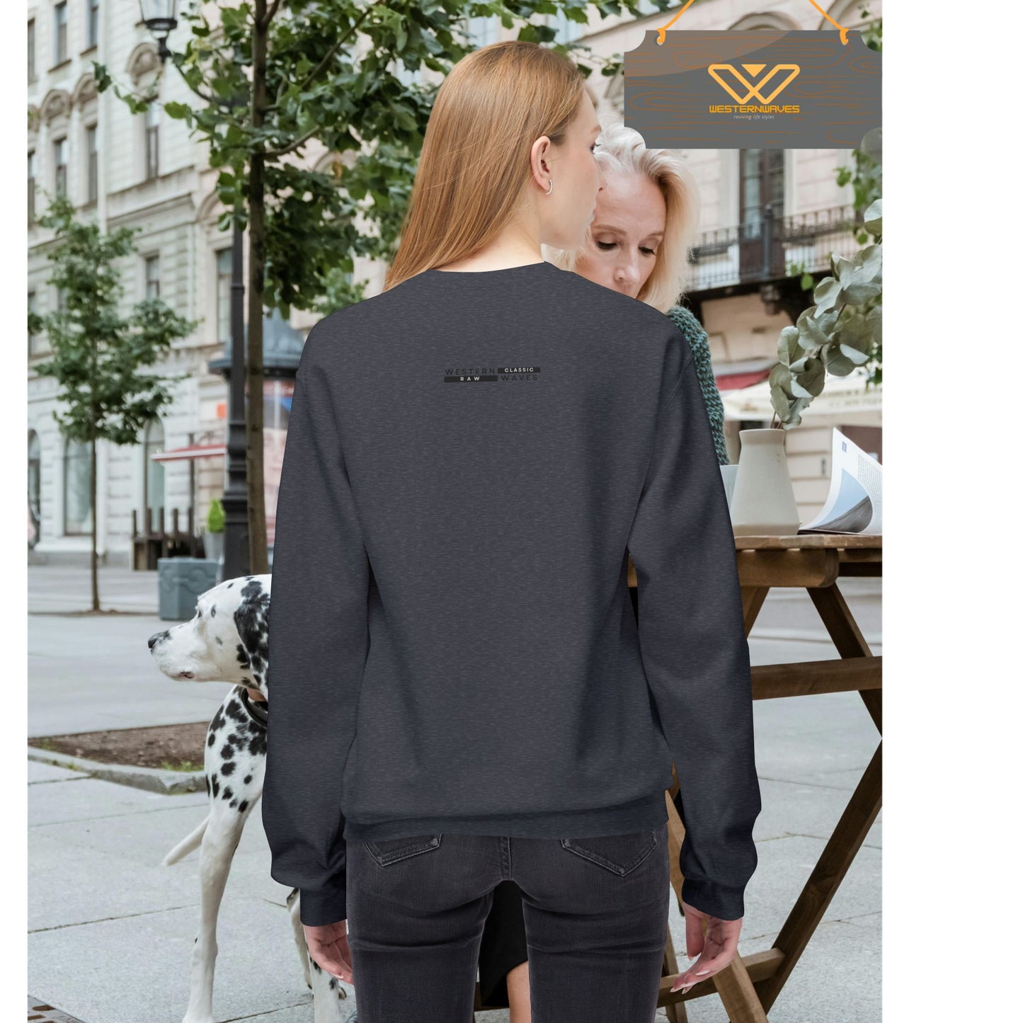 Unisex Midweight Softstyle Fleece Crewneck Sweatshirt_ N2+ Series USMWSSFCNSS PT2WW012_ Limited Edition Stylish Eco-conscious Raw Classic by WesternWaves: