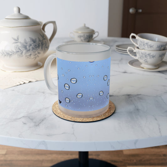 Frosted Glass Mug_ N2 Series SPW FGM PT2WW007_ Limited Edition Whimsical Dreams Frosted Glass Mug by WesternWaves: