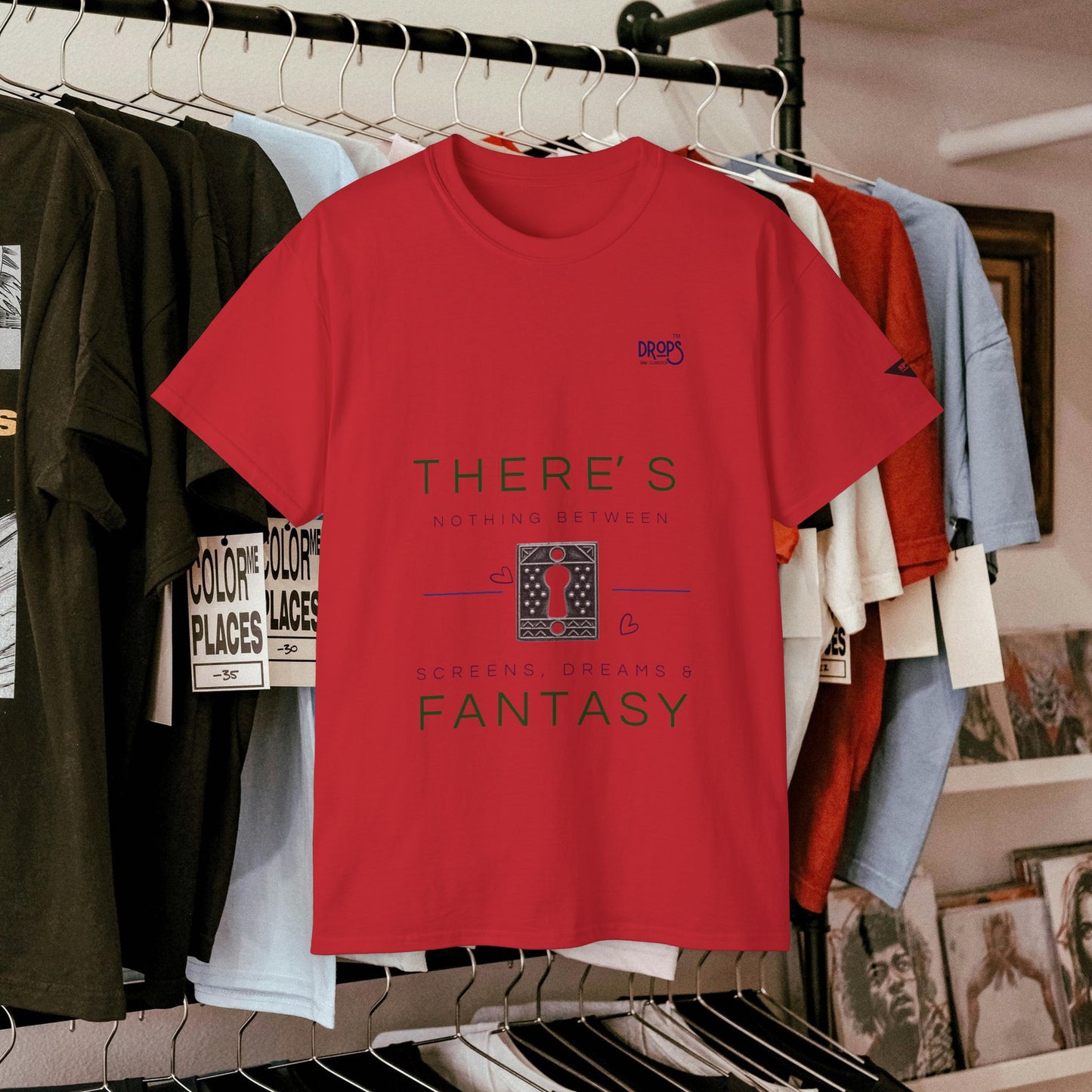 Unisex Ultra Cotton Tee - "There's Nothing Between Screens, Dreams & Fantasy" T-Shirt - Perfect for Dreamers and Creatives_ 07 May 2025_ 001