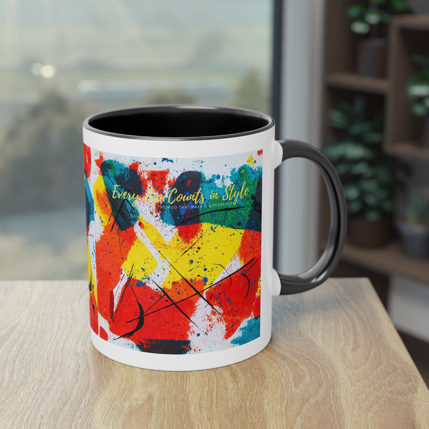 Two-Tone Coffee Mug, 11oz_ N2 Series TTCMUG PT2WW003_ Limited Edition Sipping Experience Both Pleasurable & Convenient by WesternWaves: