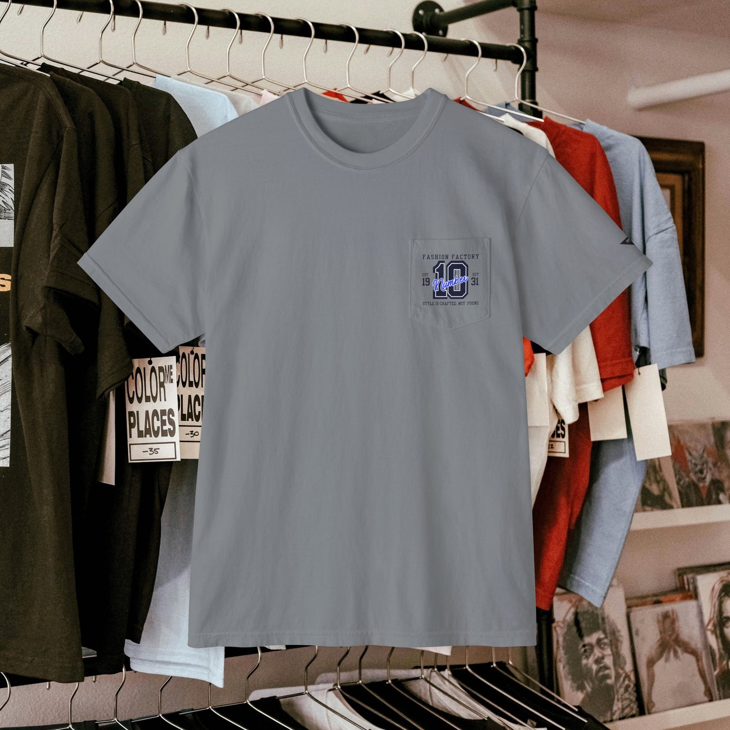 Unisex Garment-Dyed Pocket T-Shirt_ N3+ Series USGDPTS PT2WW001_ Limited Edition Raw Classic by WesternWaves: