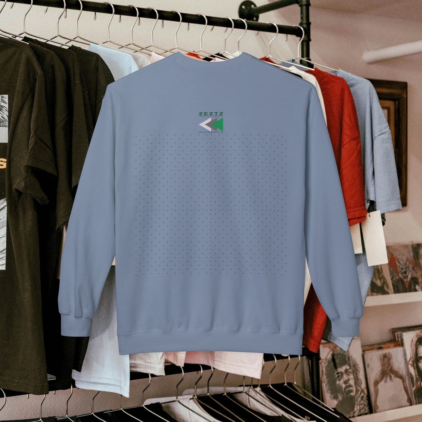Unisex Midweight Softstyle Fleece Crewneck Sweatshirt_ N2 Series USMWSSFCNSS PT2WW001_ ‘ZeztZ’ Brand Limited Edition Statement of Style & Sustainability by WesternWaves: