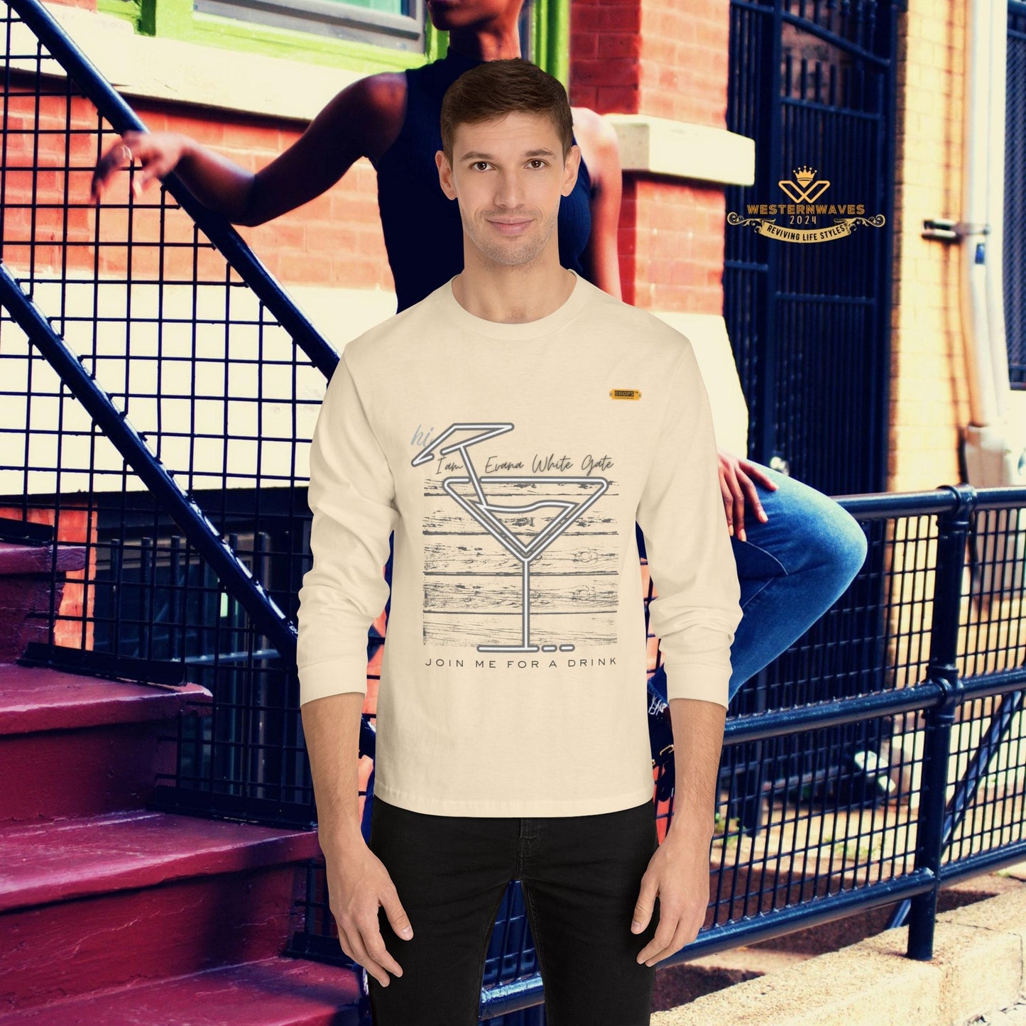 Unisex Classic Long Sleeve T-Shirt_ N6* Series USCLSTS PT2WW002_ Limited Edition Playful Design by WesternWaves: