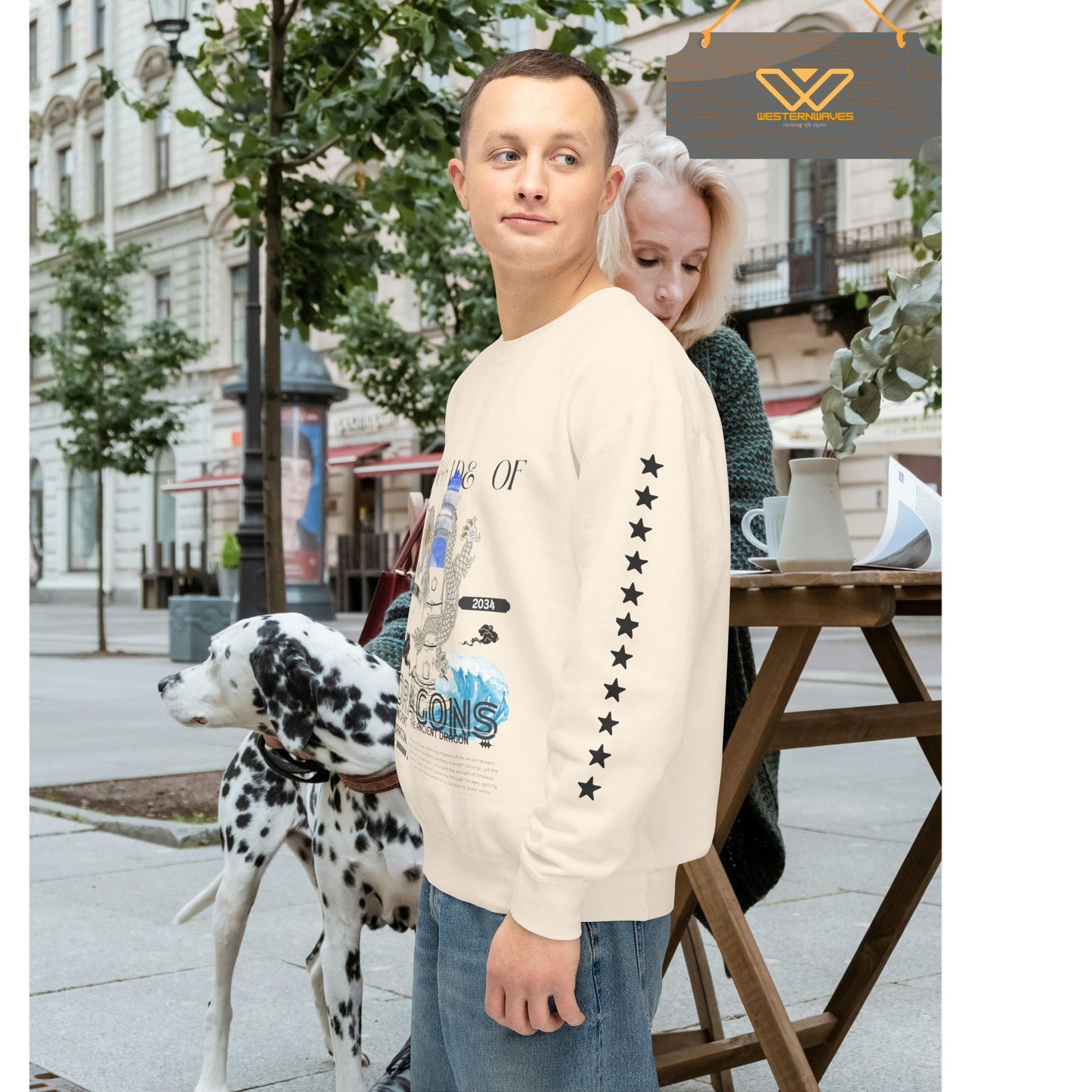 Unisex Lightweight Crewneck Sweatshirt_ N2 Series SPW ULWCSS PT2WW013_Limited Edition Conscious Fashion Collaboration by WesternWaves: