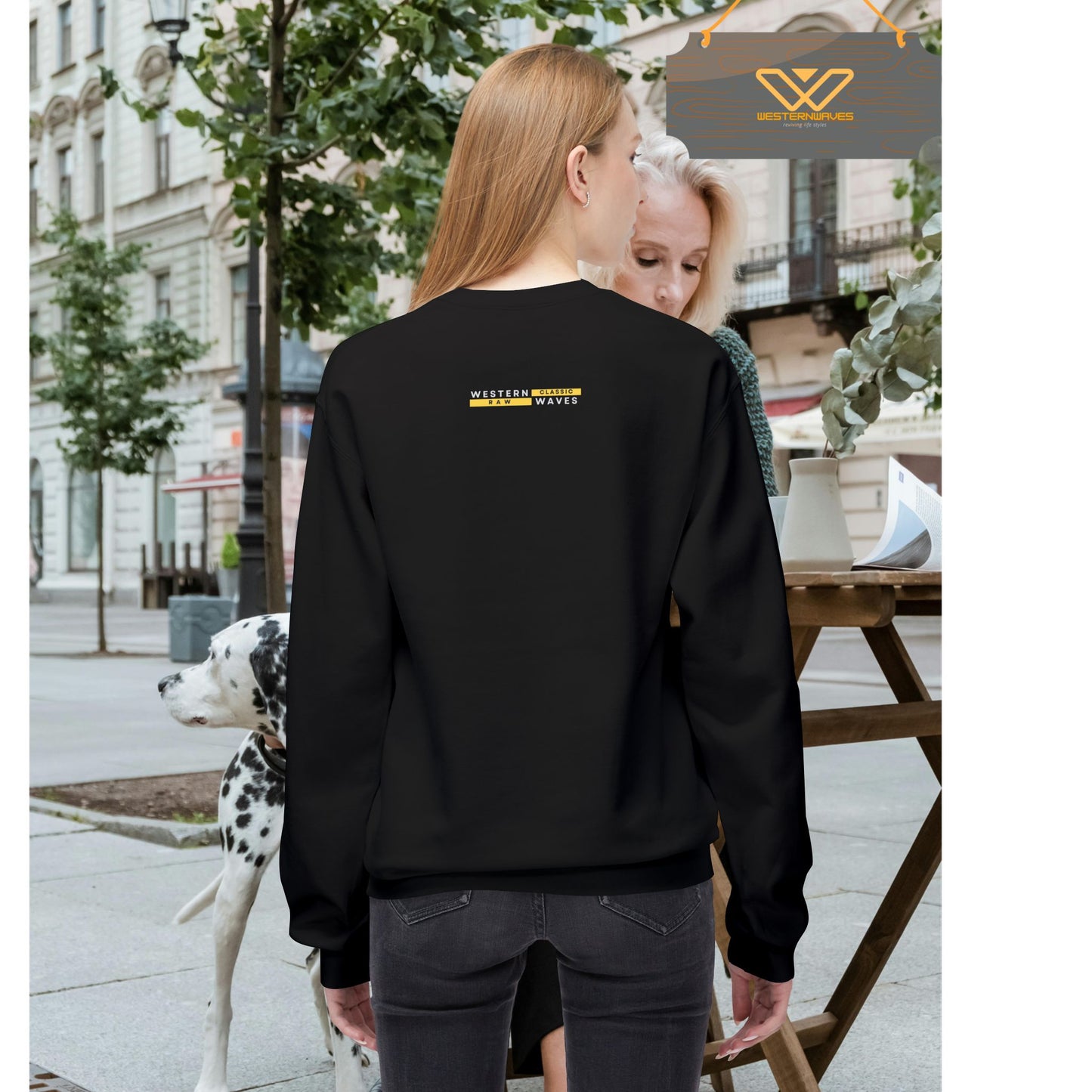 Unisex Midweight Softstyle Fleece Crewneck Sweatshirt_ N2+ Series USMWSSFCNSS PT2WW012_ Limited Edition Stylish Eco-conscious Raw Classic by WesternWaves: