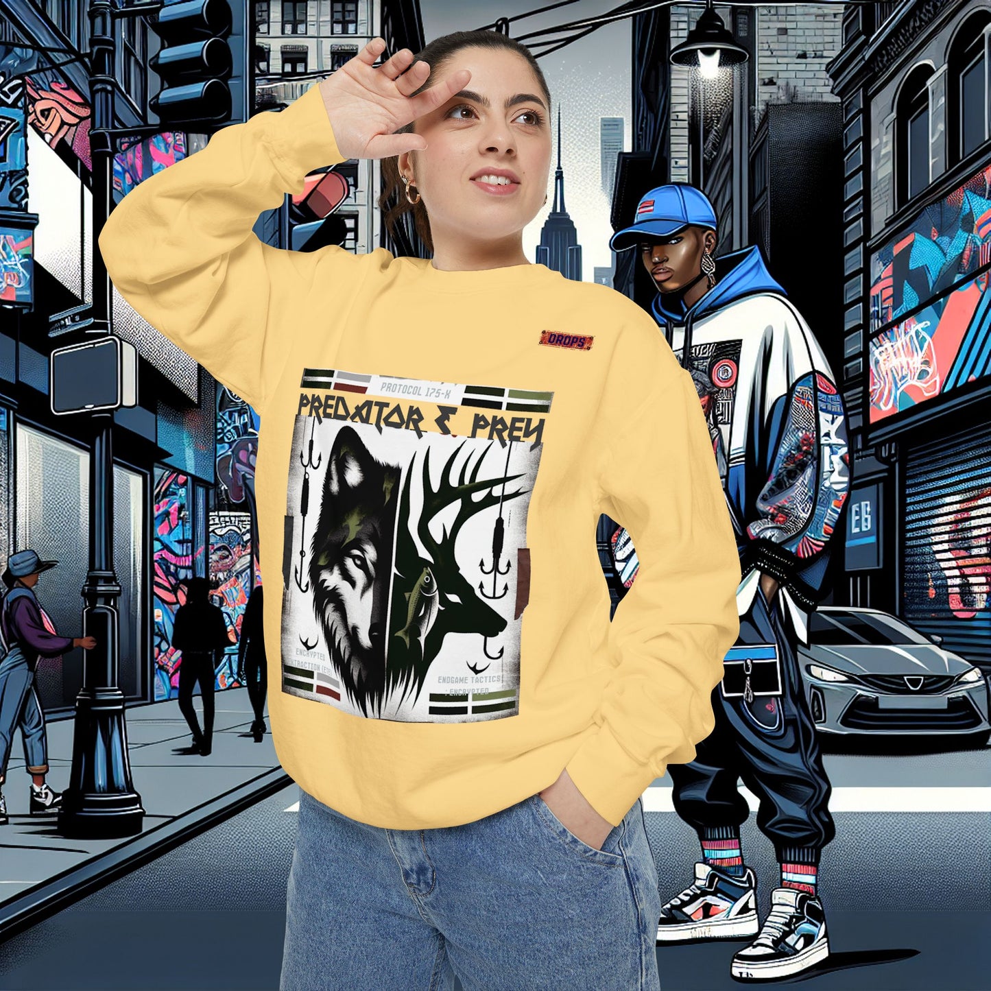 Predator & Prey Sweatshirt_ 03 Sep 2025_ Cozy Unisex Pullover, Nature Lover Apparel, Gifts for Wildlife Enthusiasts, Fall Fashion Layer