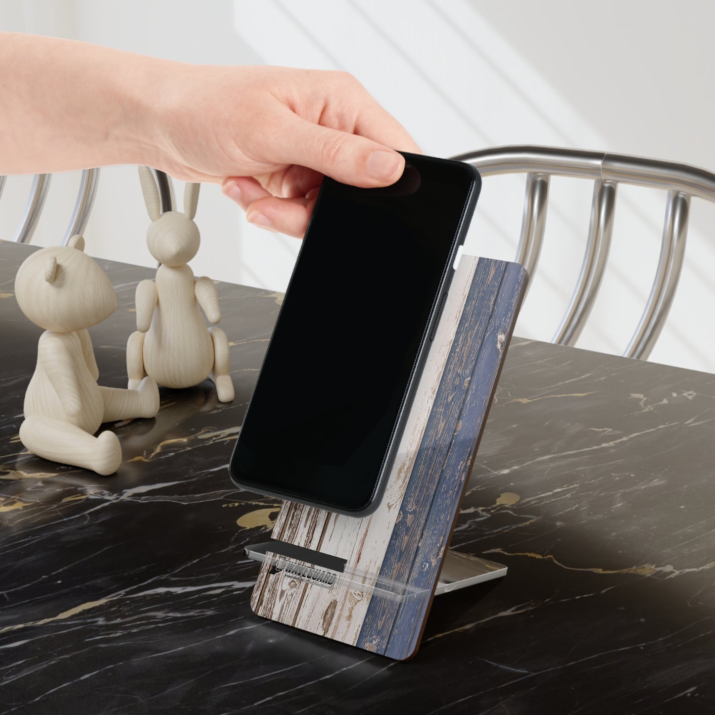 Mobile Display Stand _ N8+ MBDSTAND PT2WW002_ 20 Sep 2025_ Limited Edition Rustic Wooden Smartphone Display Stand, by WesternWaves: