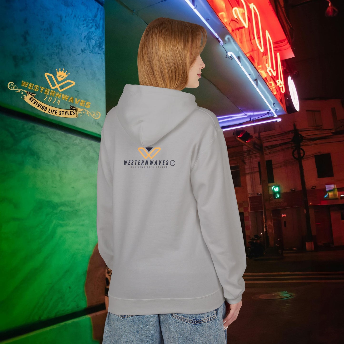 Unisex Midweight Softstyle Fleece Hoodie_ N2 Series SPW USMWSSFH PT2WW001_Limited Edition Luxuriously Soft 100% Cotton Face by WesternWaves: