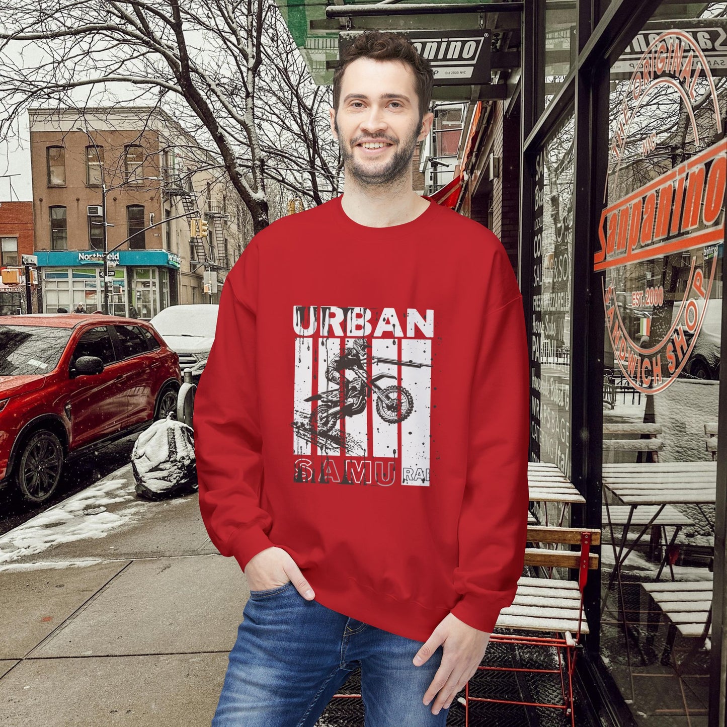 Unisex Midweight Softstyle Fleece Crewneck Sweatshirt_ N2+ Series USMWSSFCNSS PT2WW009_ Limited Edition Stylish Eco-conscious Raw Classic by WesternWaves: