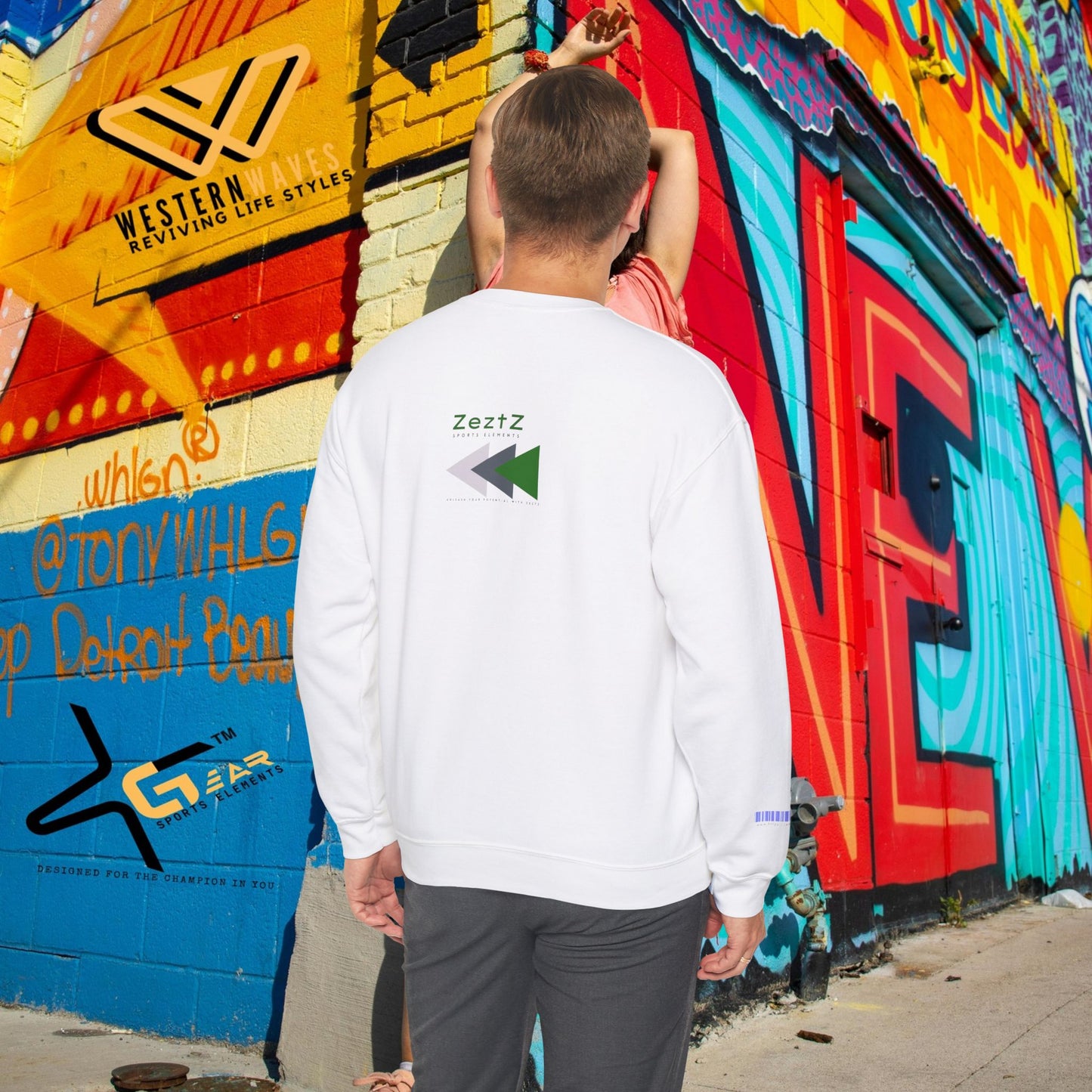 Unisex Heavy Blend™ Crewneck Sweatshirt_ N2 Sports Series SPW UHBCSS PT2WW010_ Limited Edition ‘Zeztz’ Brand Sports Elements by WesternWaves: