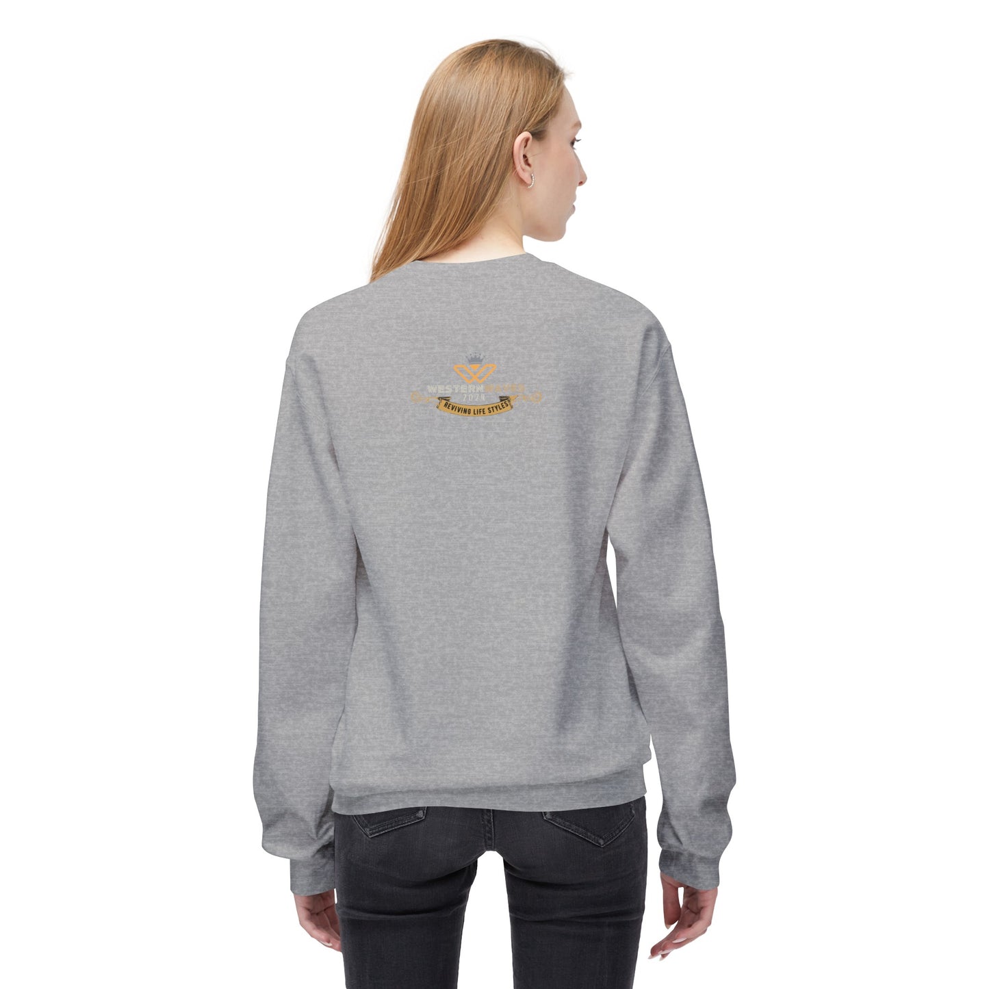 Unisex Midweight Fleece Crewneck Sweatshirt_ N Series SPW UXMWFCS PT2WW013_ WesternWaves Signature Limited Edition: