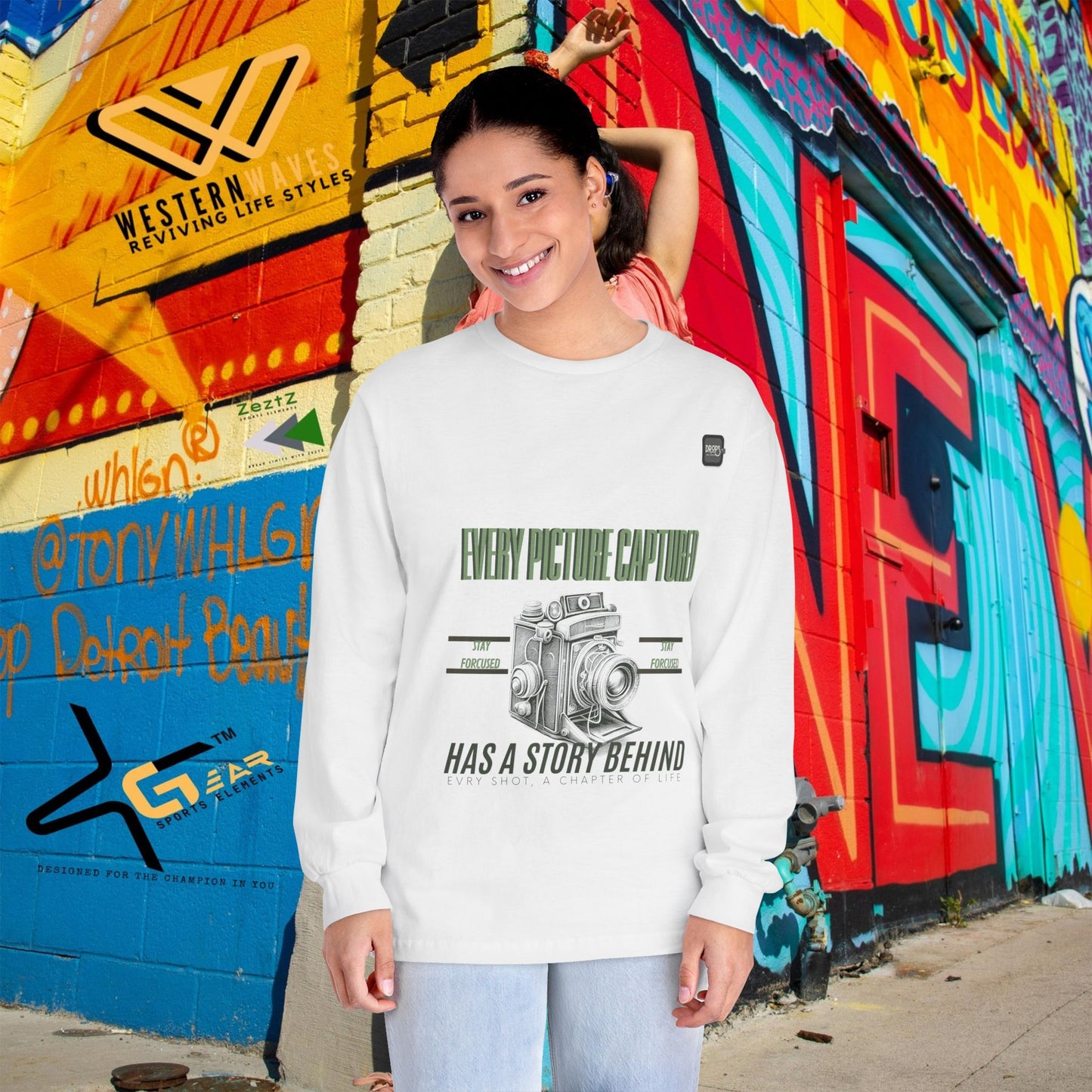 Unisex Classic Long Sleeve T-Shirt_ N2 Series CLSTS PT2WW002_ Limited Edition 100% US Cotton product by WesternWaves: