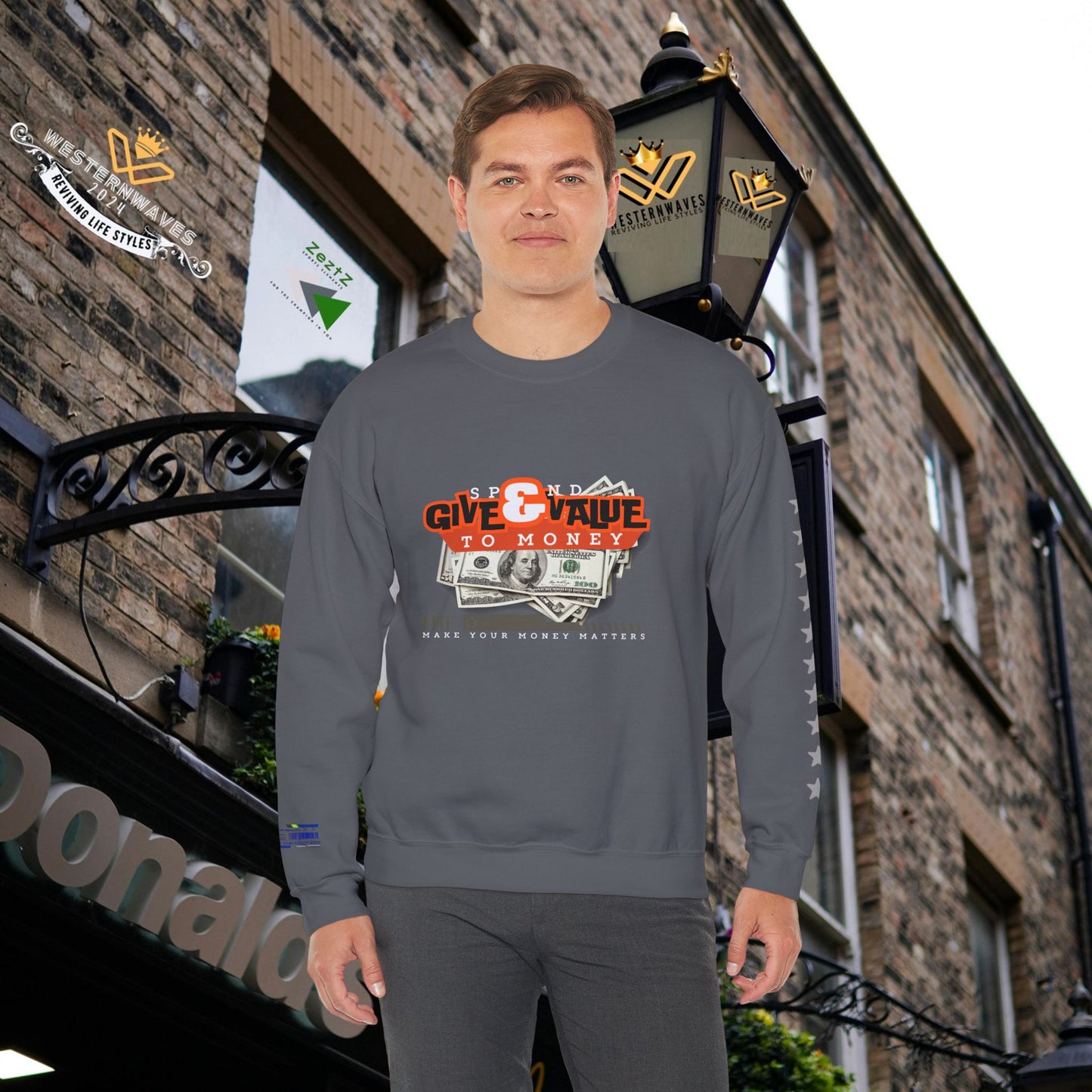 Unisex Heavy Blend™ Crewneck Sweatshirt_ N3+ Series UHBCSS PT2WW035_ Limited Edition Pure Luxury  By WesternWaves: