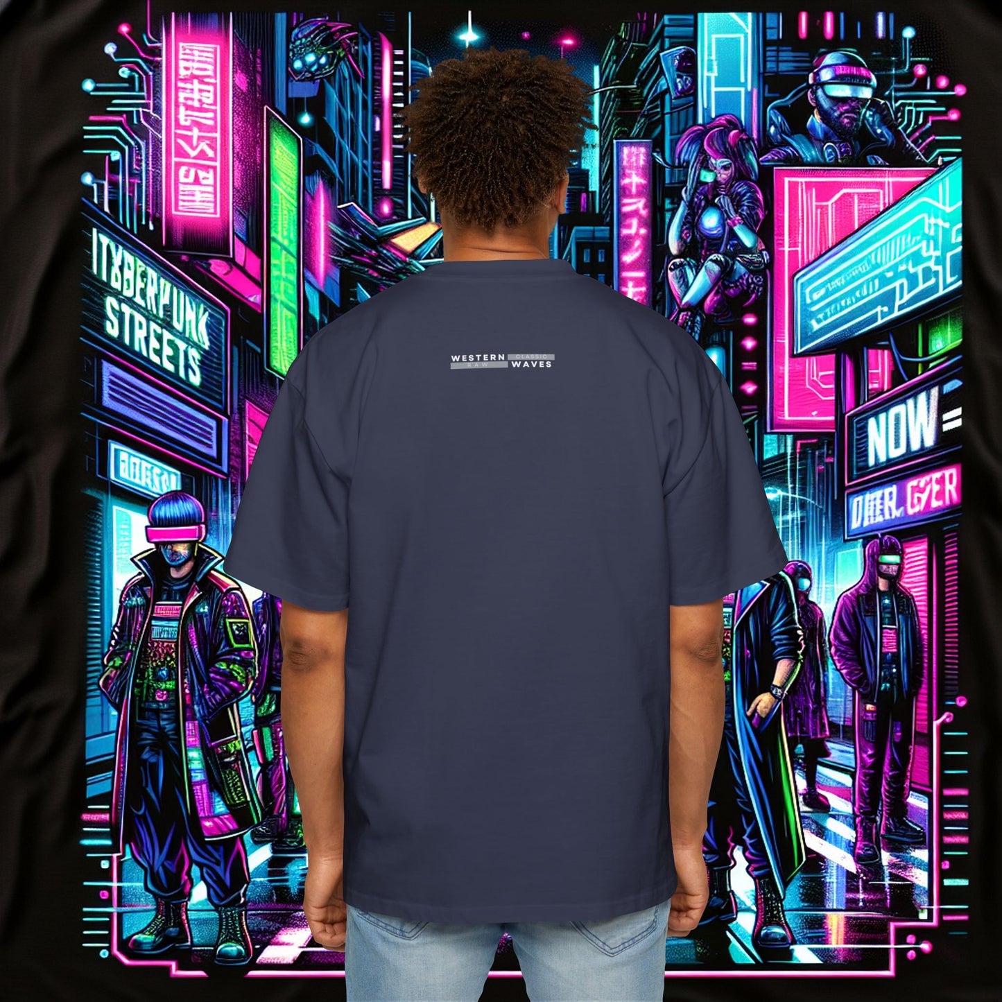 Men's Oversized Graphic Tee_ Series N8+ MENSOSGTEE PT2WW001_ Series SHD 008_ Limited Edition Unique Casual Wear by WesternWaves: