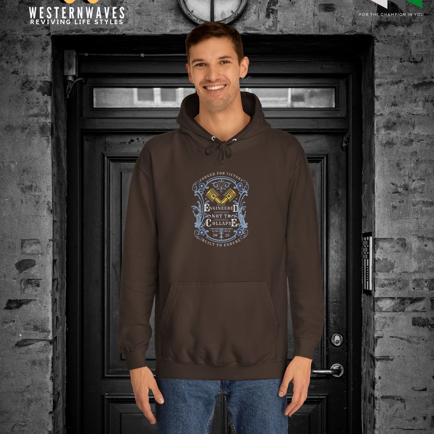 Unisex College Hoodie_  N2 Series SPW USCH PT2WW004_ Limited Edition Timeless Unisex Design by WesternWaves: