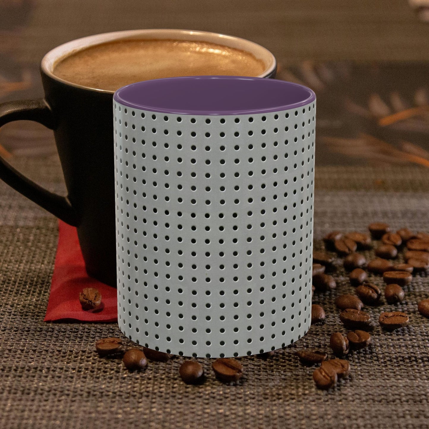 Two Tone Accent Coffee Mug 11oz_  N7+ Series ACMUG11OZ PT2WW001_ Limited Edition Stylish Perforated Design by WesternWaves: