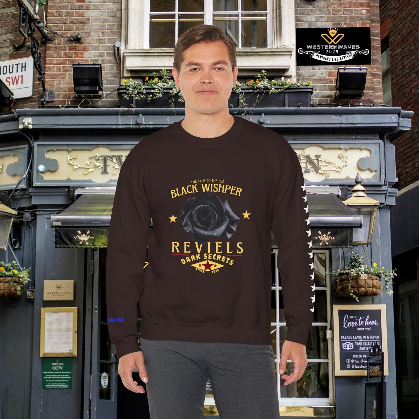 Unisex Heavy Blend™ Crewneck Sweatshirt_ N3 Series UHBCSS PT2WV011_ Limited Edition Pure Luxuryby WesternWaves: