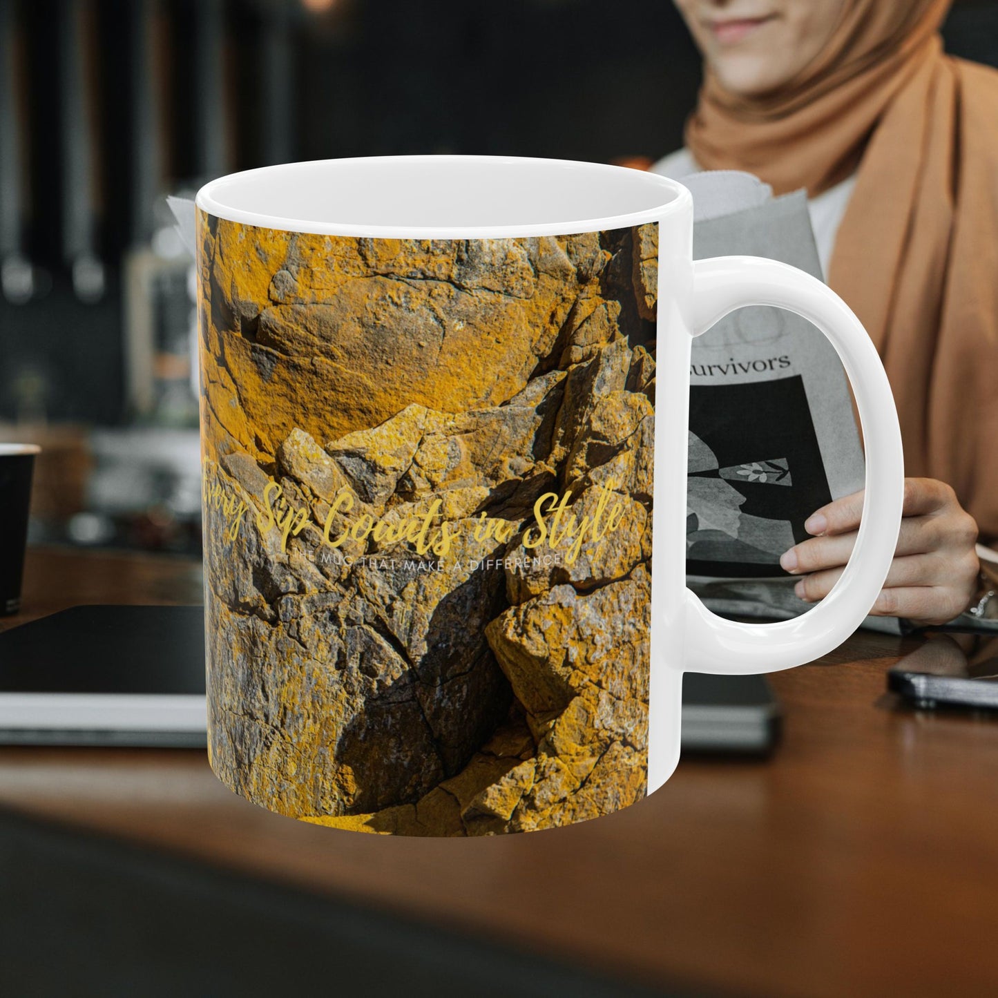 Ceramic Mug (11oz, 15oz)_ N2 Series SPW CM11, 15OZ PT2WW002_ Limited Edition Ceramic Masterpiece by WesternWaves: