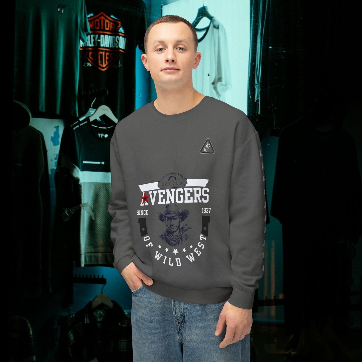 Unisex Lightweight Sweatshirt_ N7* Series USLWSS PT2WW002_ Limited Edition by WesternWaves: