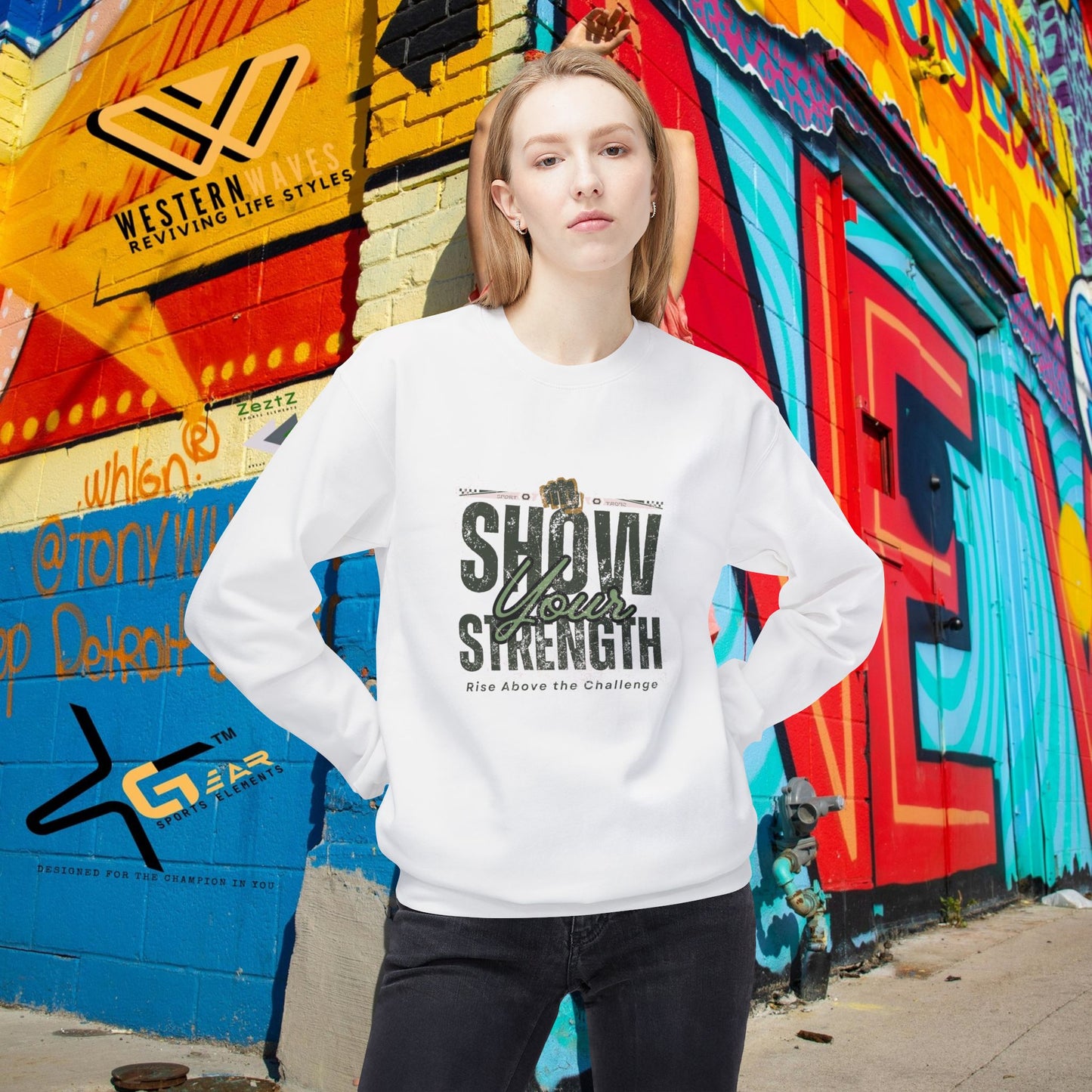 Unisex Midweight Softstyle Fleece Crewneck Sweatshirt_ N2+ Series USMWSSFCNSS PT2WW010_ Limited Edition Stylish Eco-conscious Raw Classic by WesternWaves: